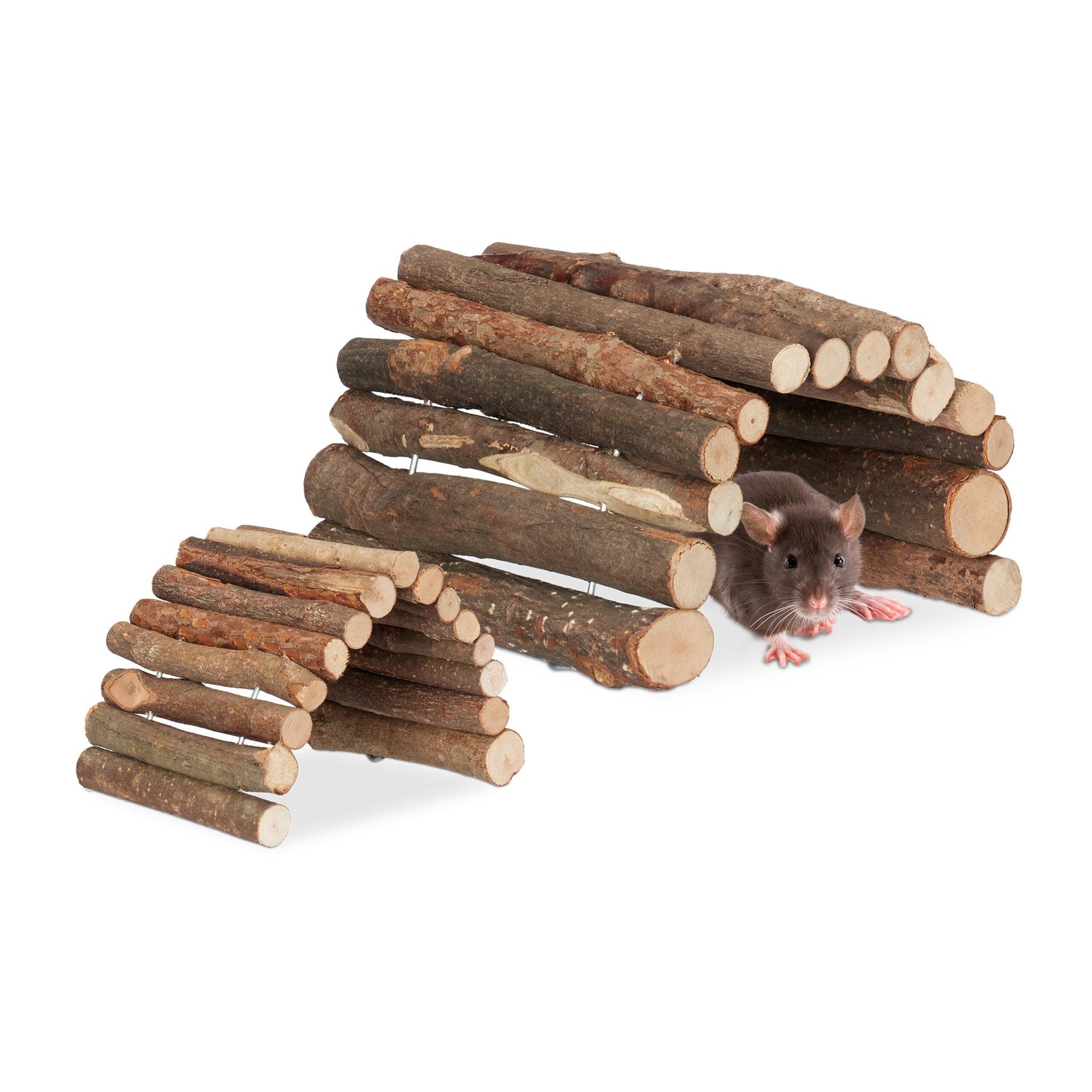 Nagerbrücke Holz 2er-Set Braun von Relaxdays