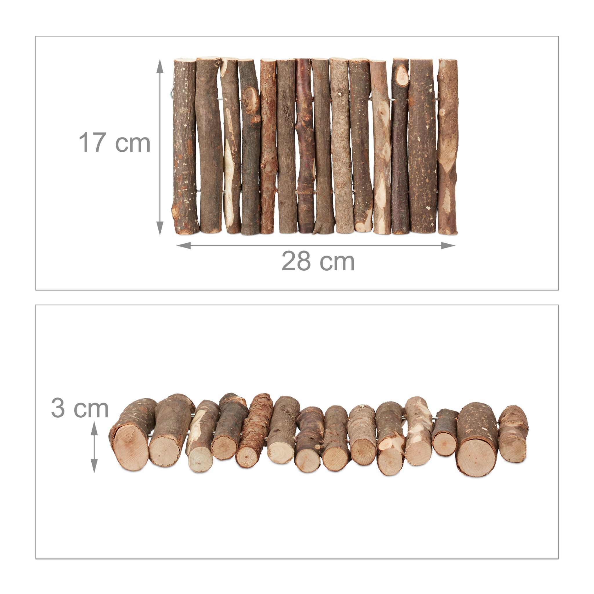 Nagerbrücke Holz 2er-Set Braun von Relaxdays