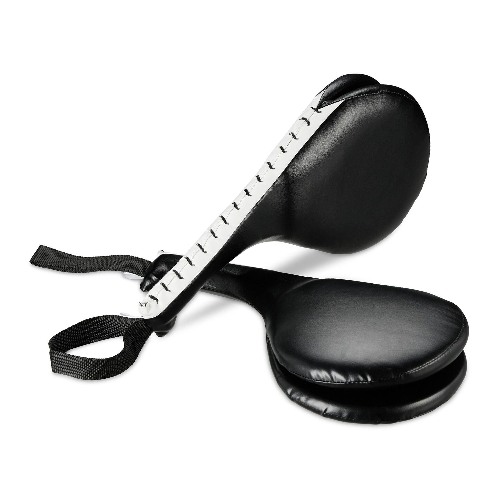 Taekwondo Handpratzen 2er-Set Weiss-Schwarz von Relaxdays