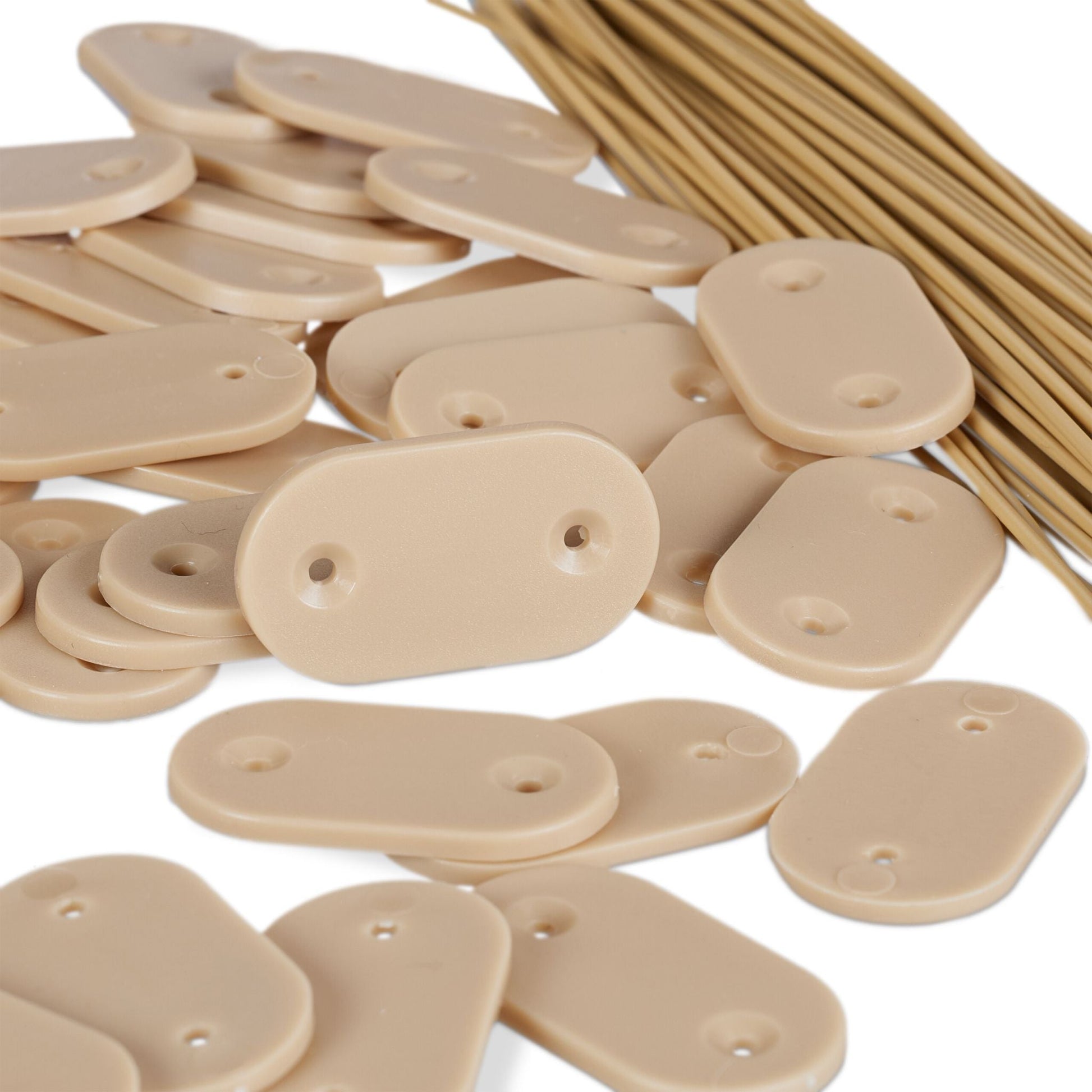 Sichtschutz Befestigung 52er-Set Beige von Relaxdays