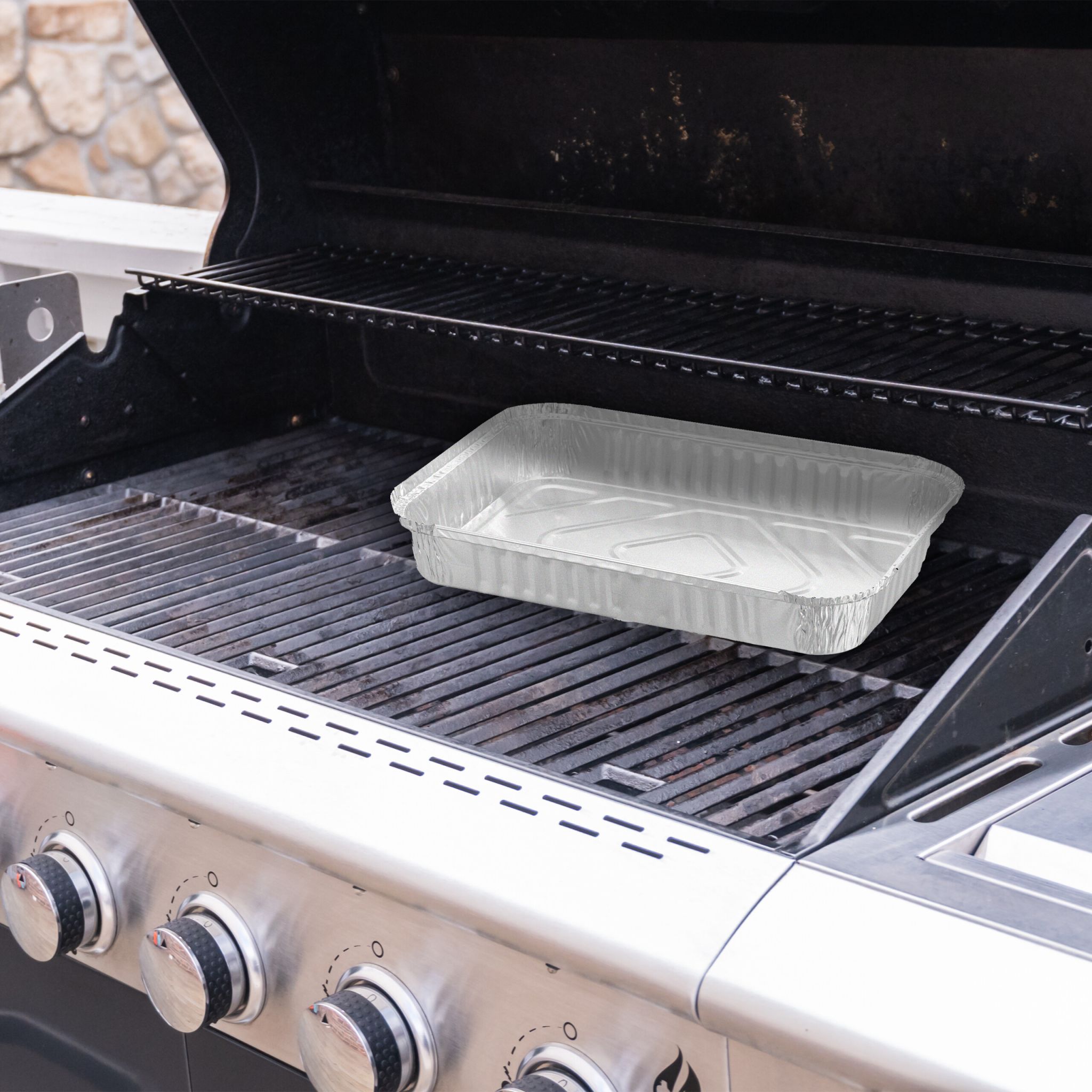 Aluschalen Grill 25er-Set Silber von Relaxdays