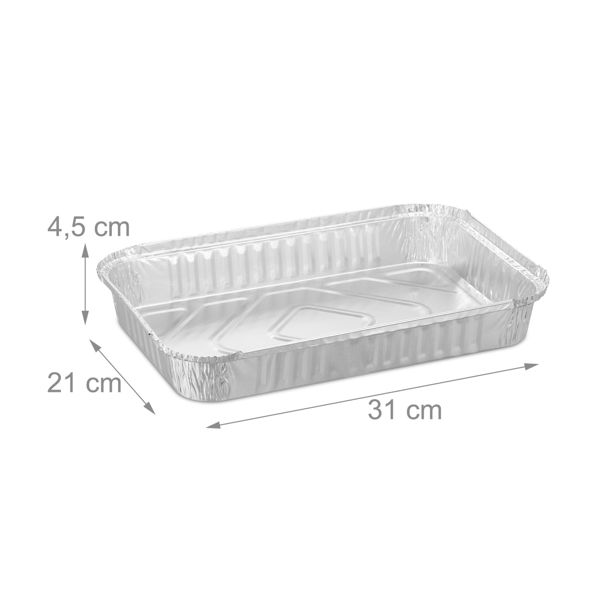 Aluschalen Grill 25er-Set Silber von Relaxdays