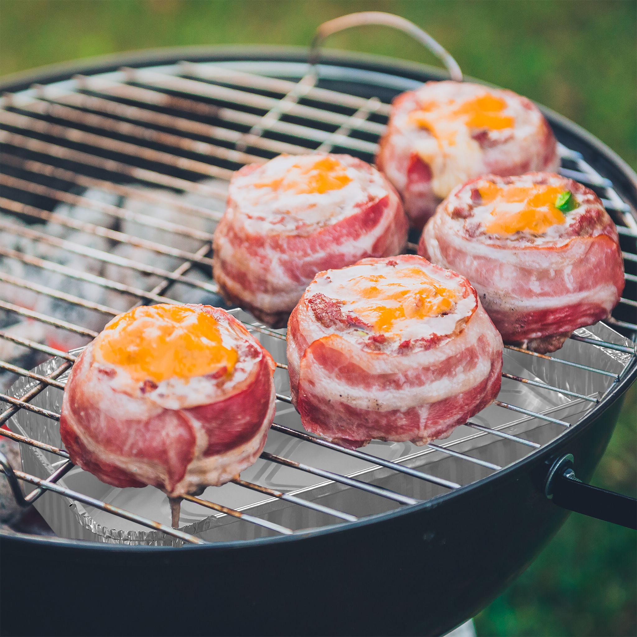 Aluschalen Grill 25er-Set Silber von Relaxdays