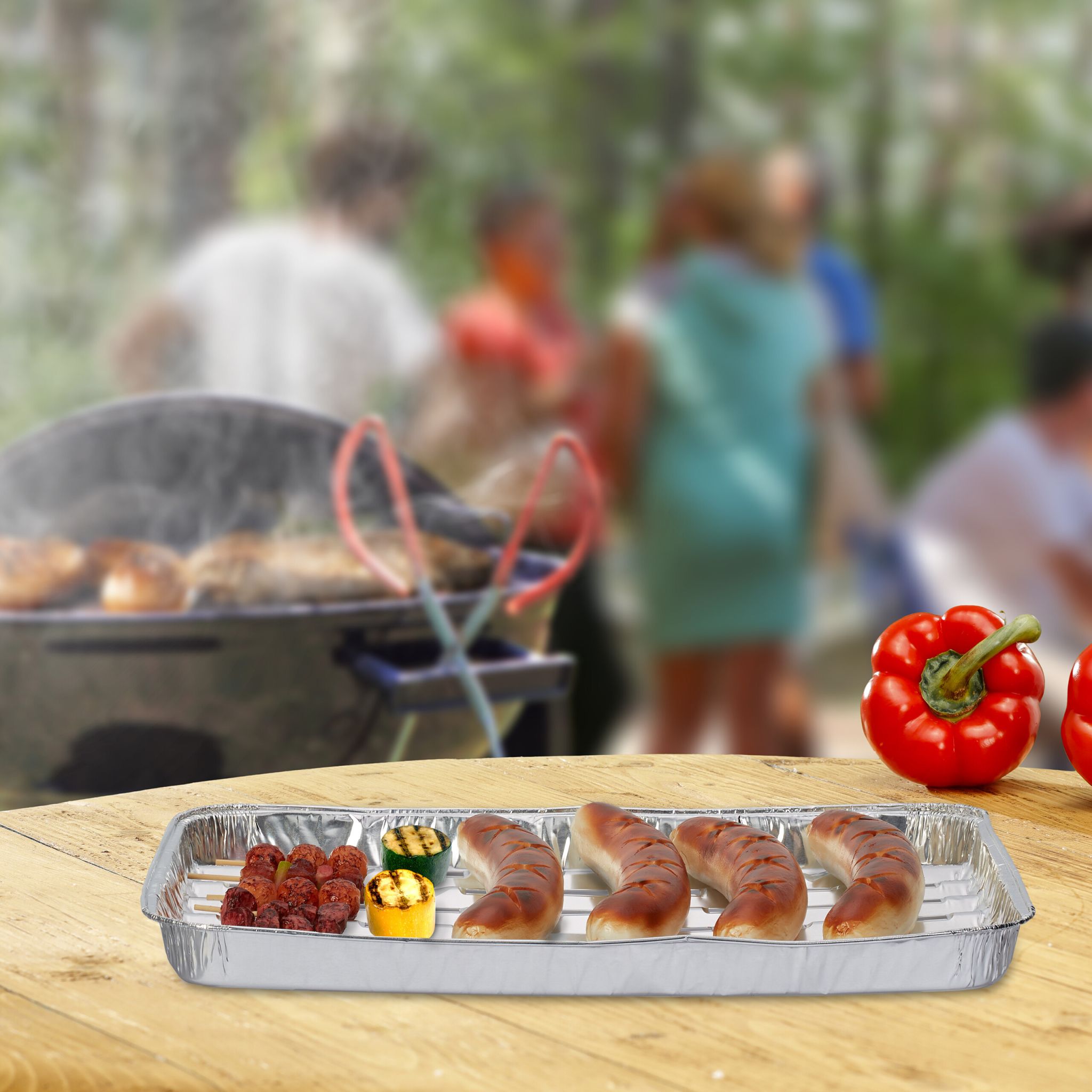 Grillschale Alu 25er-Set Silber von Relaxdays