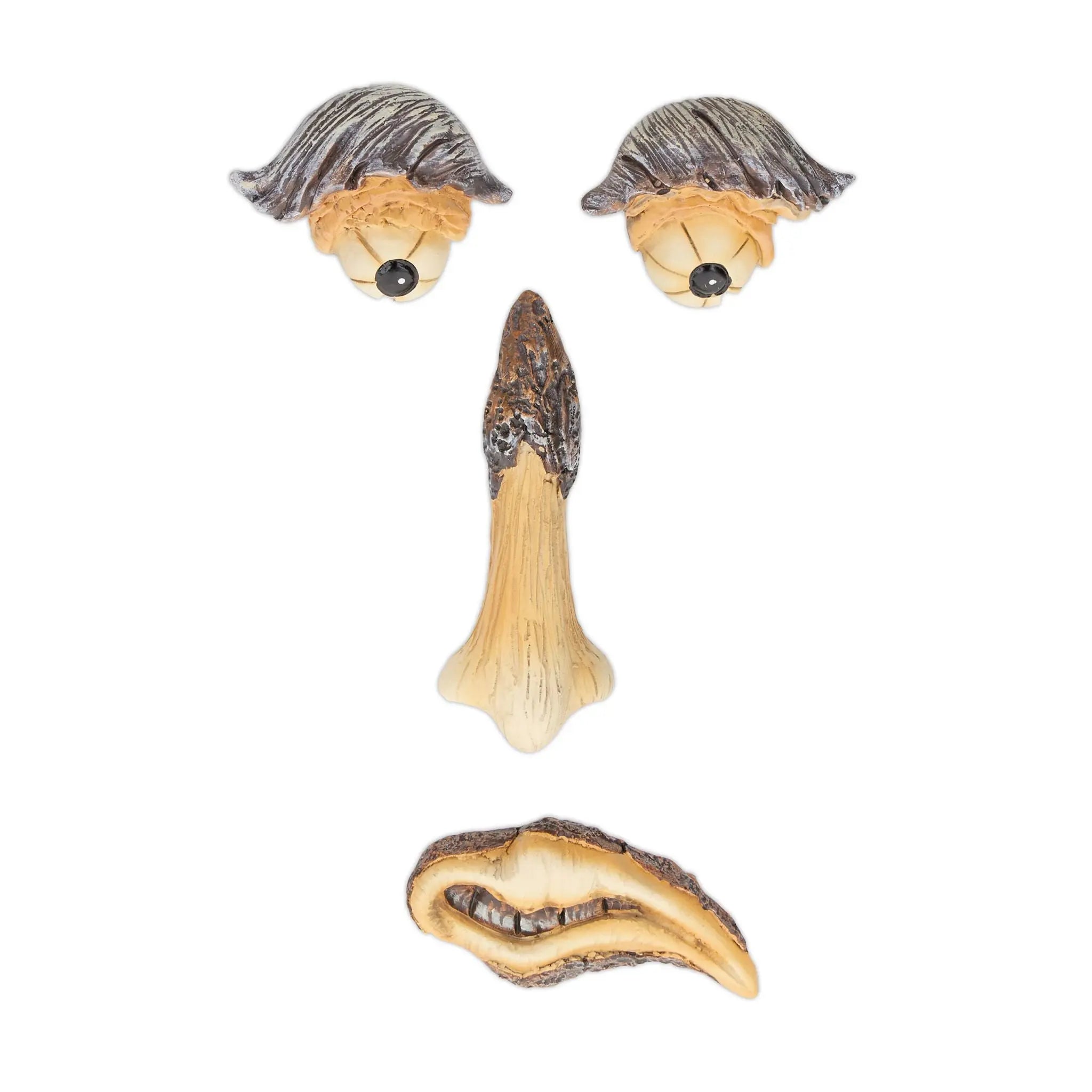 Baumgesicht 4-teilig Anthrazit-Beige-Hellbraun von Relaxdays