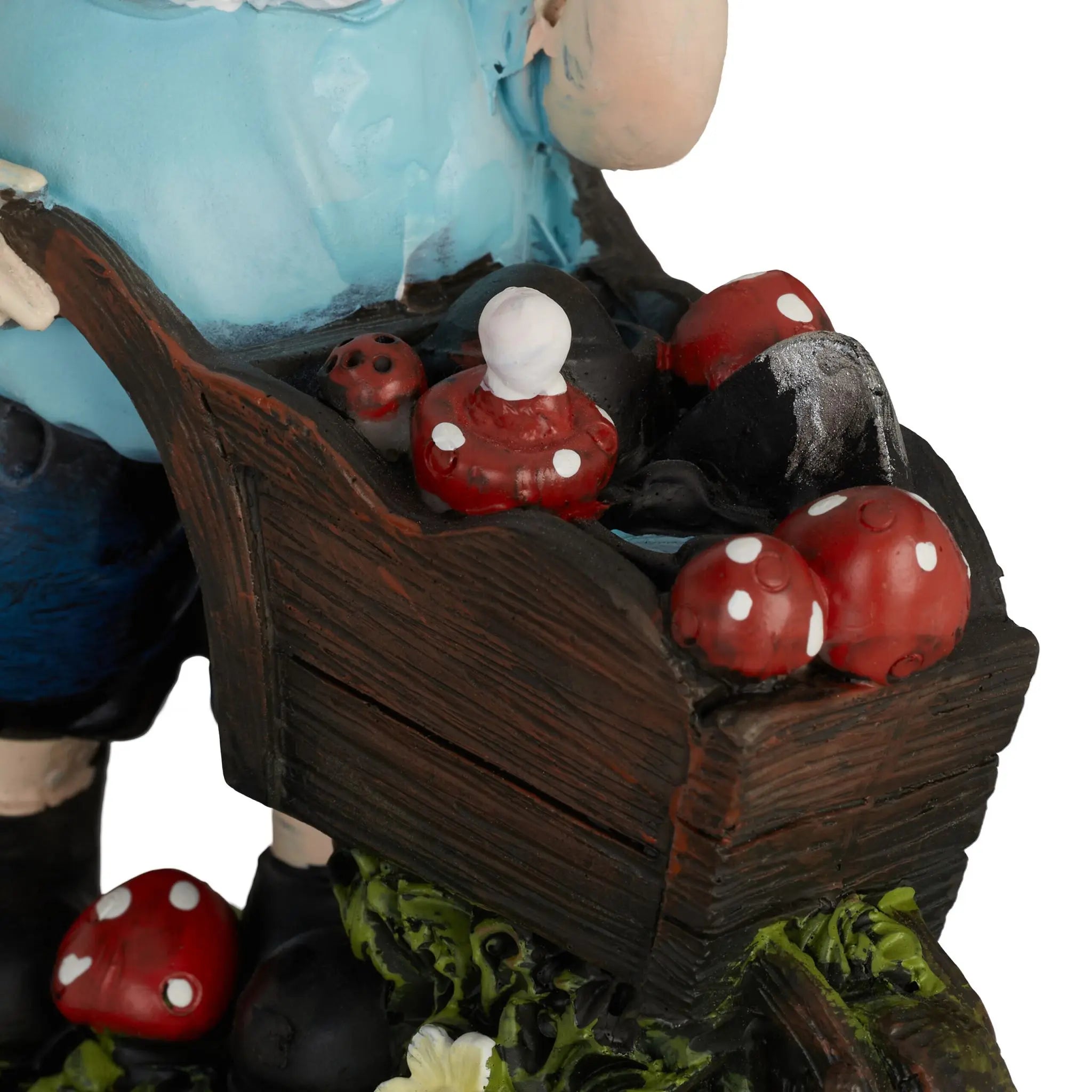 Gartenzwerg mit Pilzen Dunkelblau-Dunkelgrün-Hellblau von Relaxdays