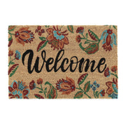Kokos Fussmatte Welcome Dunkelrot-Hellbraun-Schwarz von Relaxdays