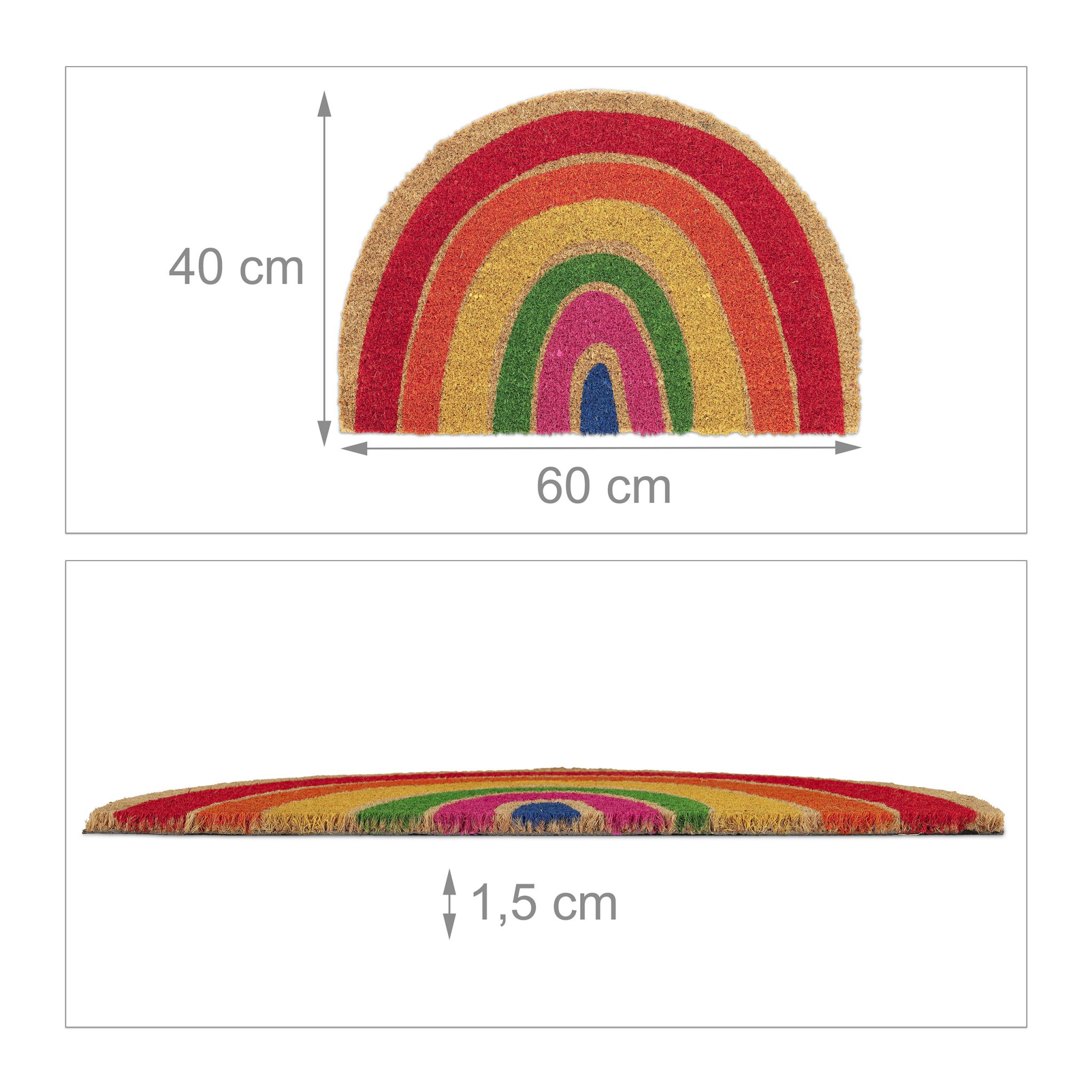 Kokos Fussmatte Regenbogen Blau-Grün-Rot von Relaxdays