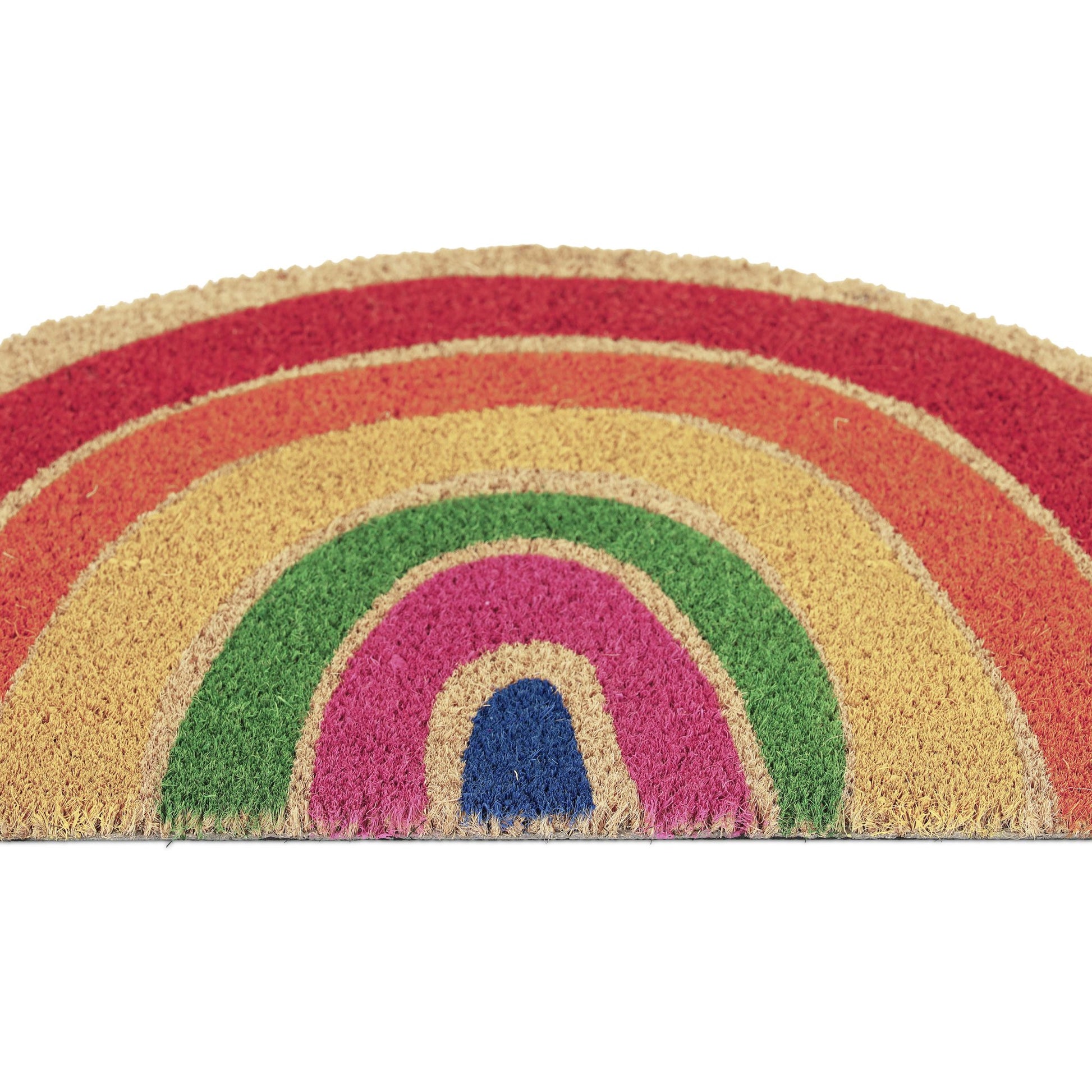 Kokos Fussmatte Regenbogen Blau-Grün-Rot von Relaxdays
