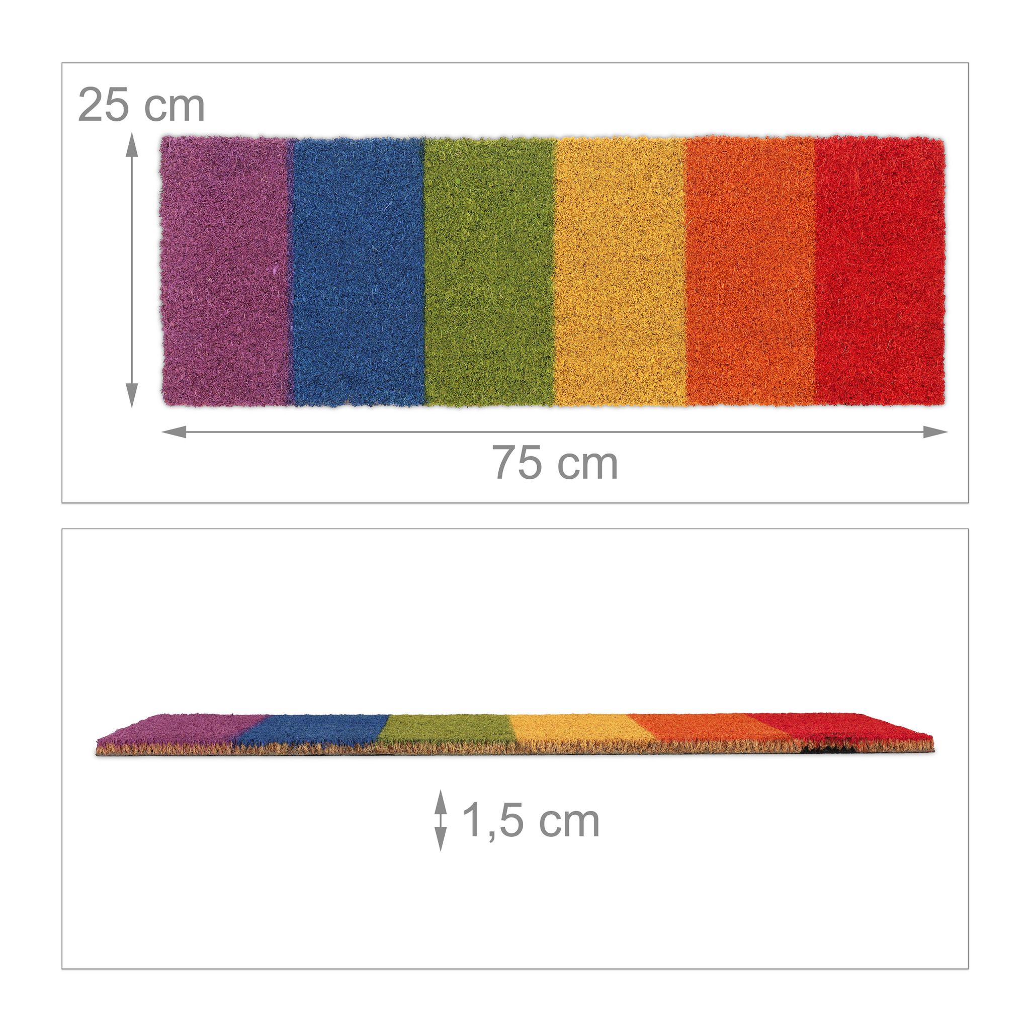 Kokos Fussmatte Regenbogen Gelb-Grün-Rot von Relaxdays