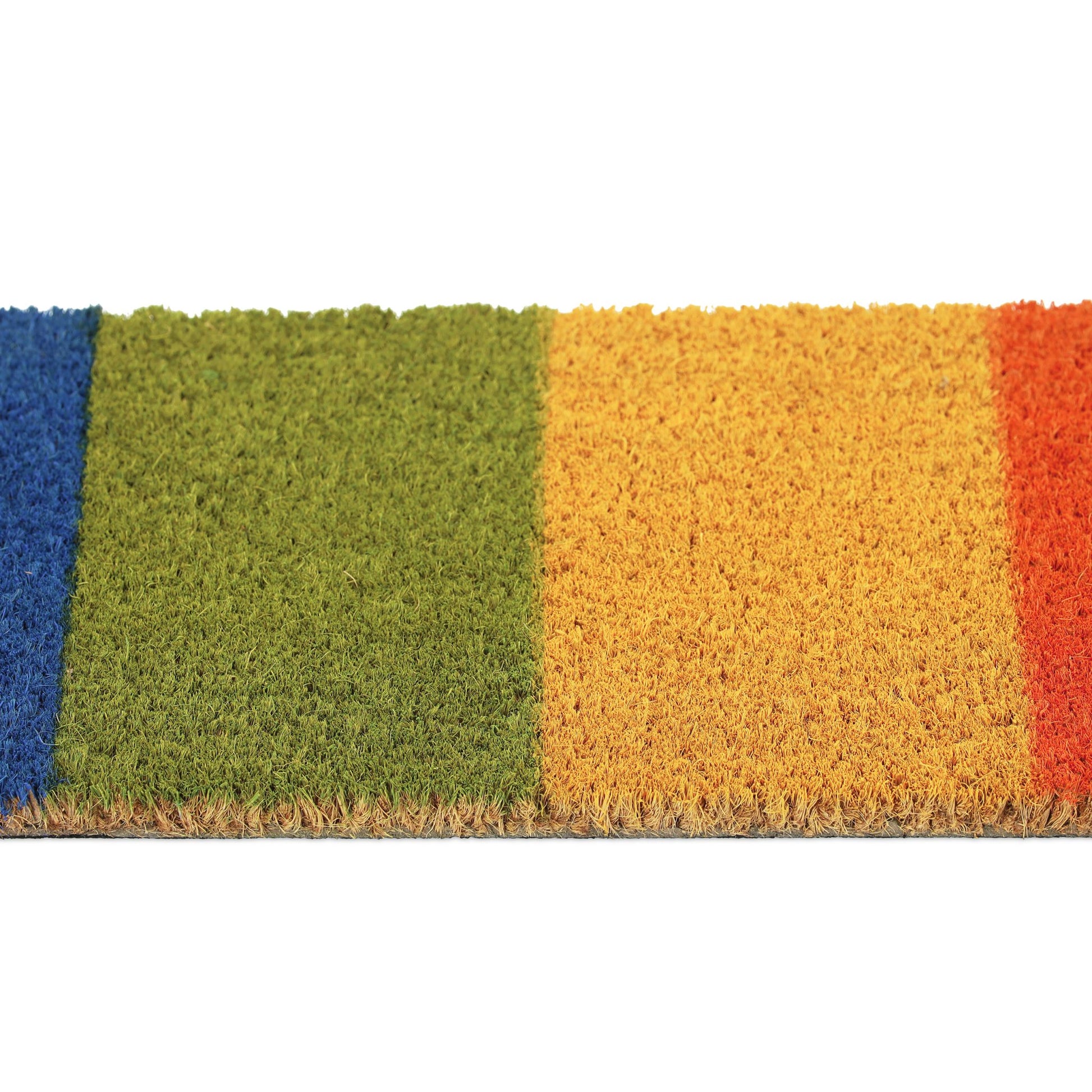 Kokos Fussmatte Regenbogen Gelb-Grün-Rot von Relaxdays