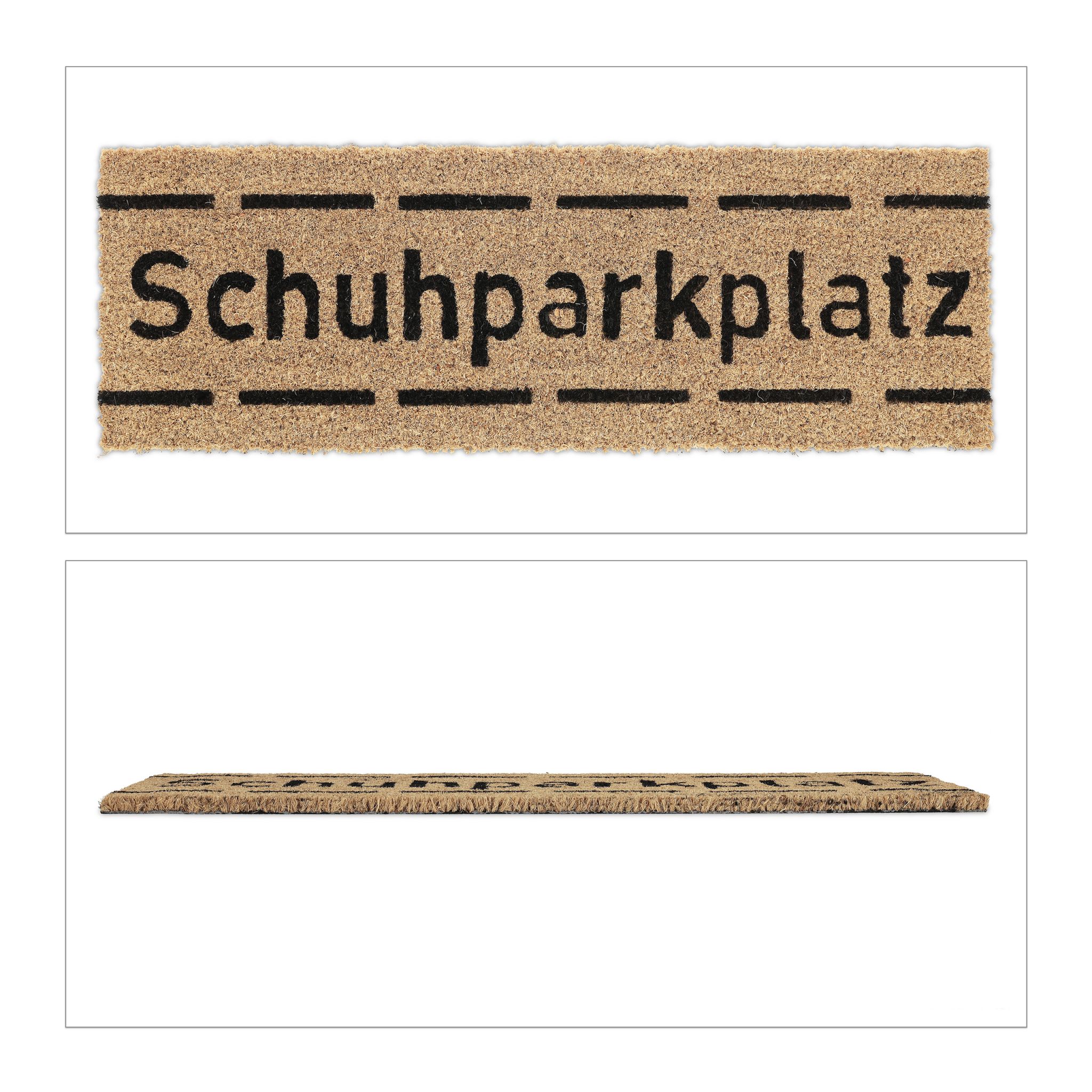 Kokos Fussmatte Schuhparkplatz schmal Hellbraun-Schwarz von Relaxdays