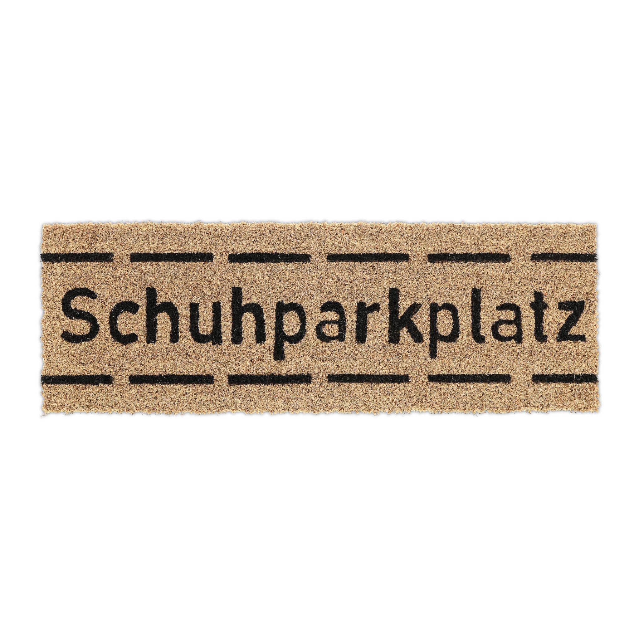 Kokos Fussmatte Schuhparkplatz schmal Hellbraun-Schwarz von Relaxdays