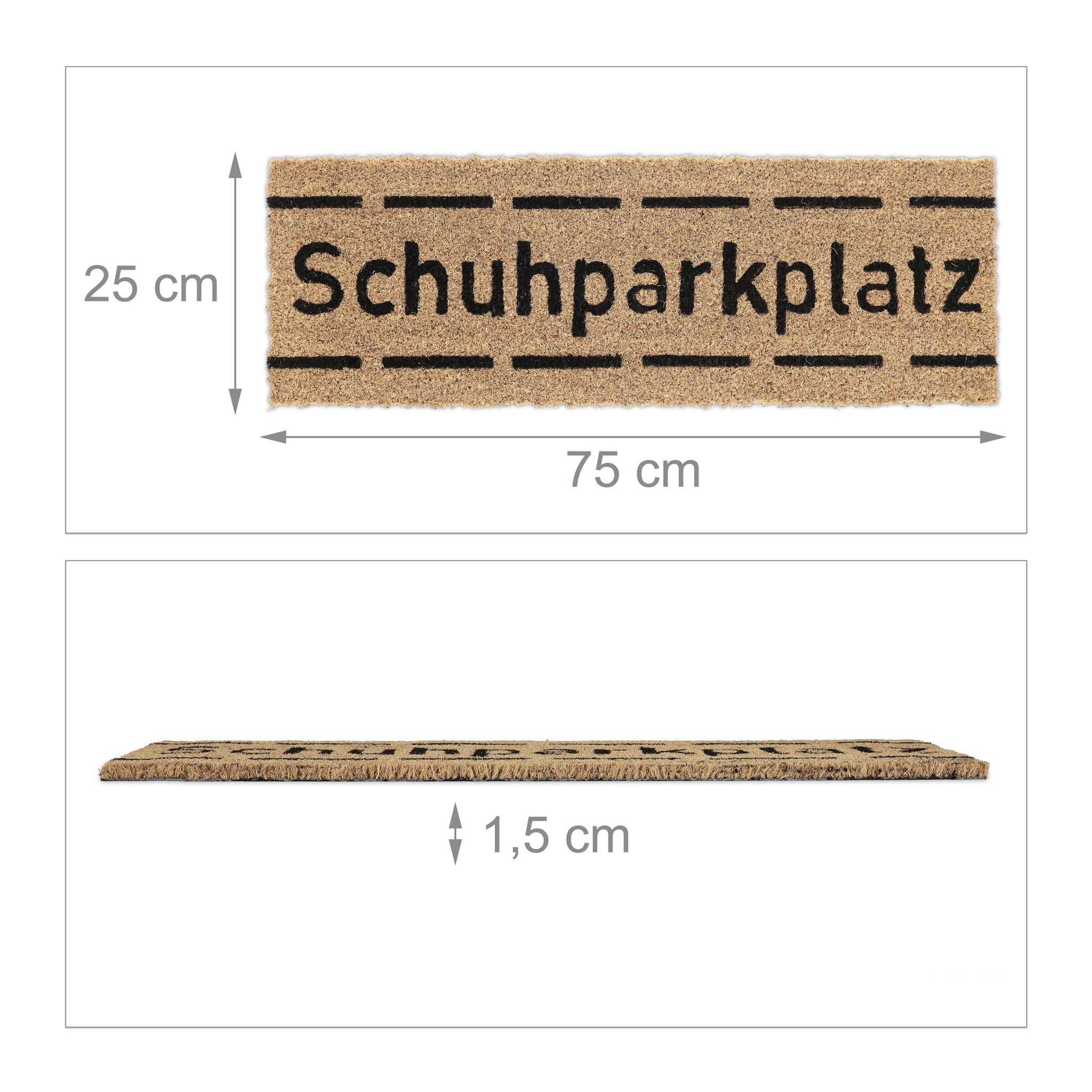 Kokos Fussmatte Schuhparkplatz schmal Hellbraun-Schwarz von Relaxdays