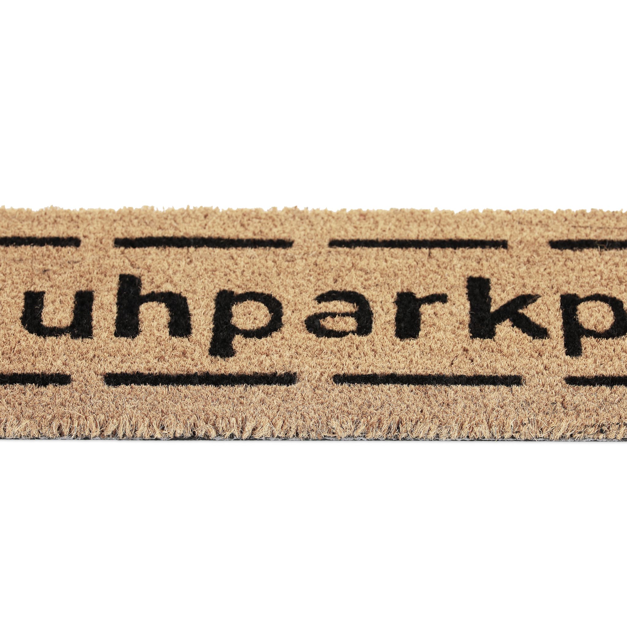 Kokos Fussmatte Schuhparkplatz schmal Hellbraun-Schwarz von Relaxdays
