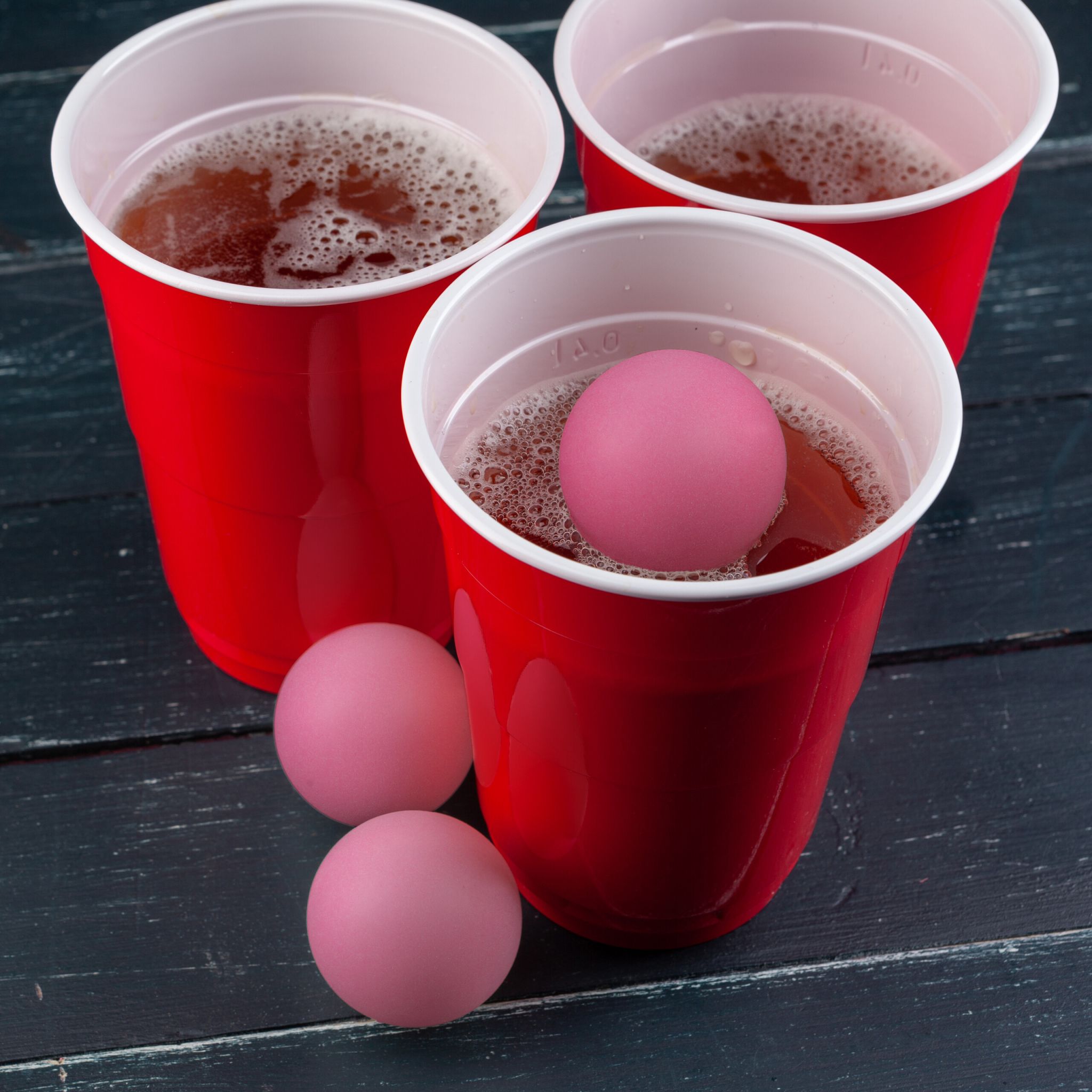 Beer Pong Bälle 100er-Set Pink von Relaxdays