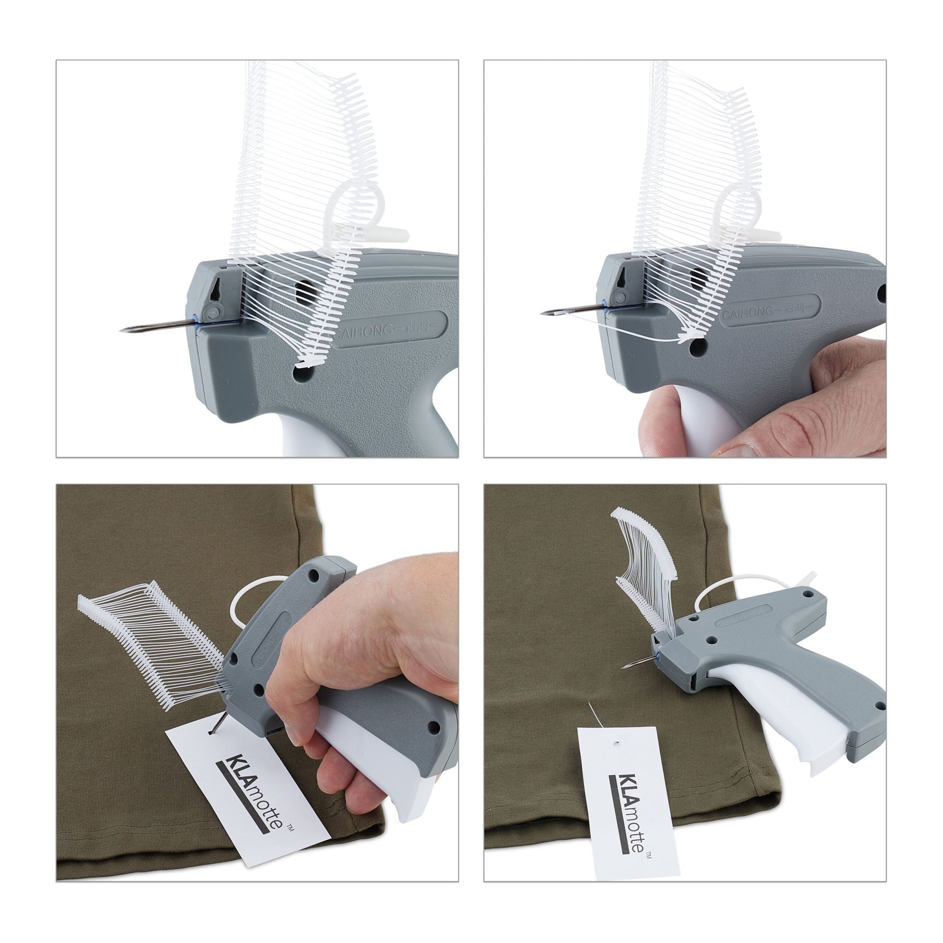 Etikettierpistole Kleidung Weiss-Grau von Relaxdays