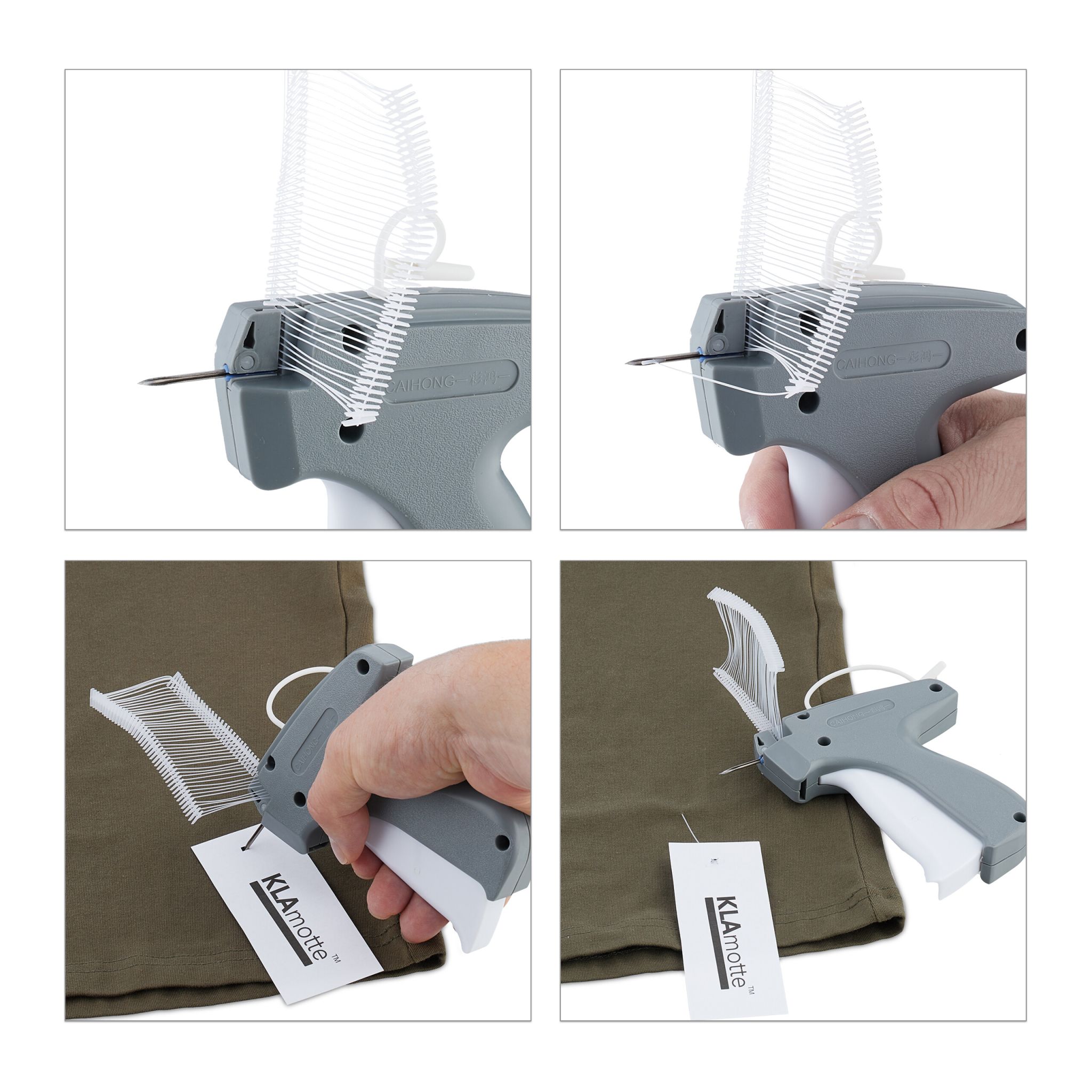 Etikettierpistole Kleidung Weiss-Grau von Relaxdays