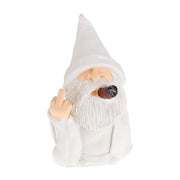 Gartenzwerg mit Mittelfinger Weiss-Braun-Creme von Relaxdays
