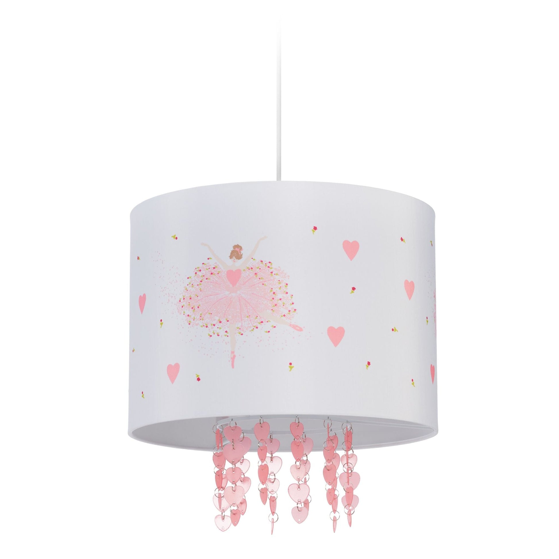 Hängelampe Kinderzimmer Ballerina Weiss-Gelb-Rosa von Relaxdays