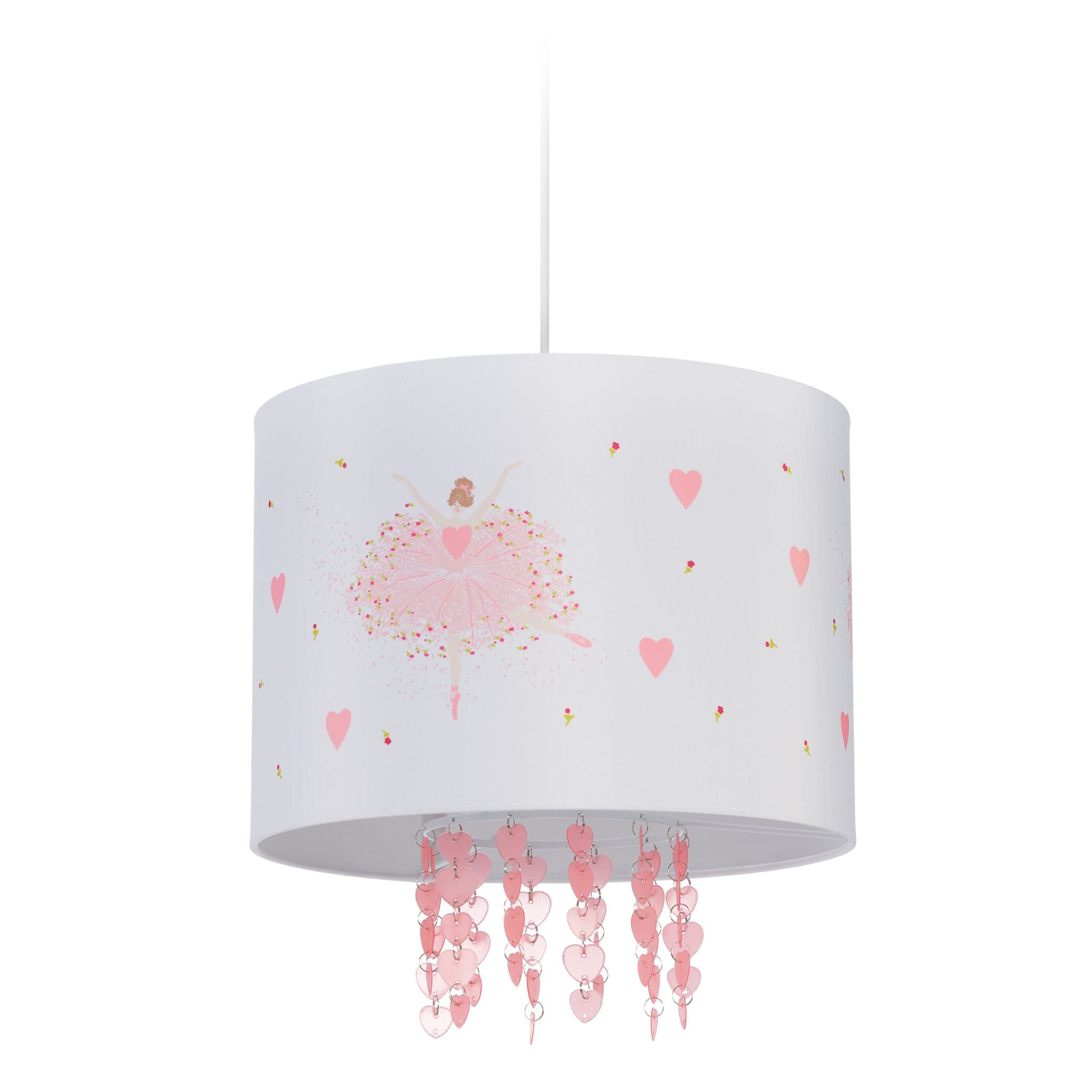 Hängelampe Kinderzimmer Ballerina Weiss-Gelb-Rosa von Relaxdays
