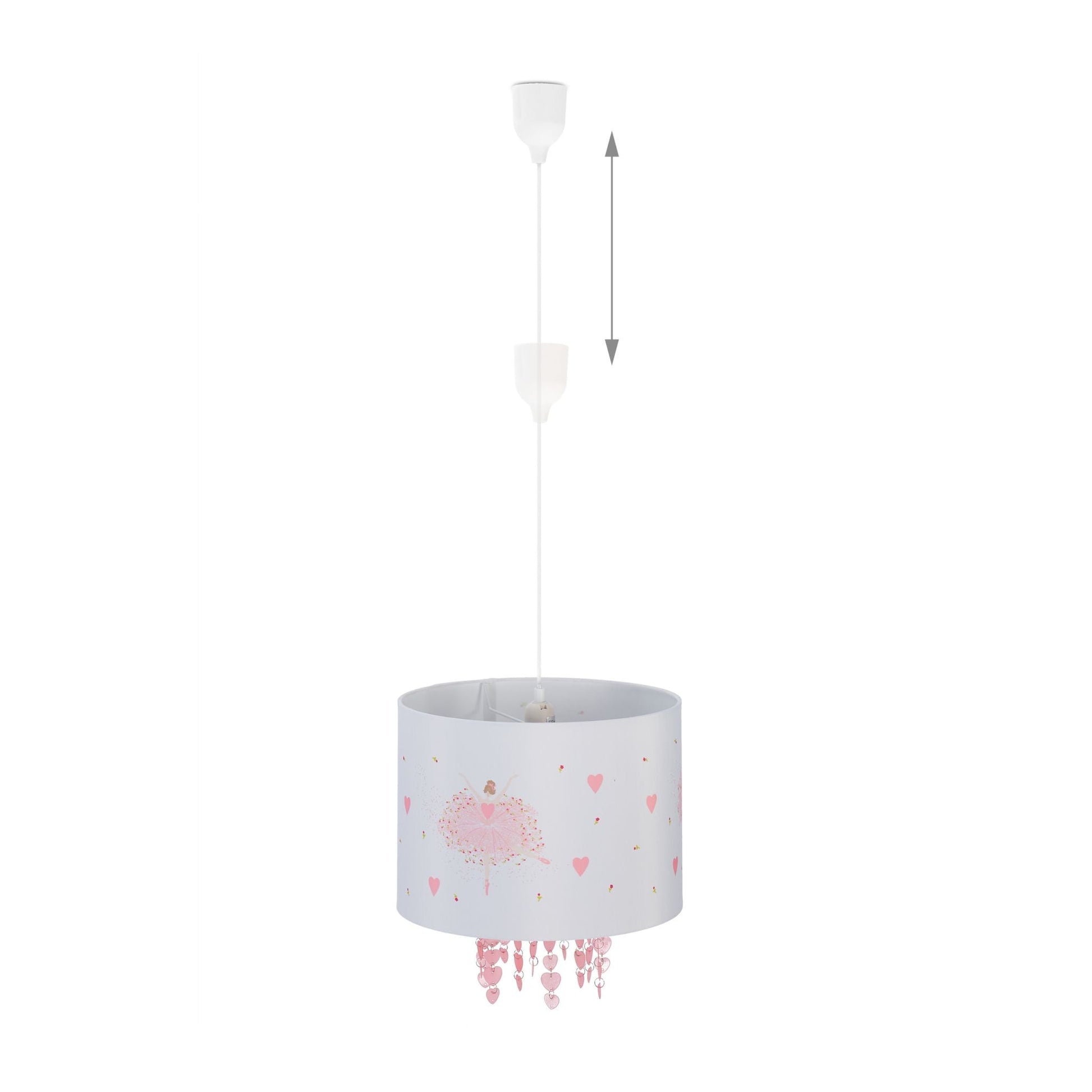 Hängelampe Kinderzimmer Ballerina Weiss-Gelb-Rosa von Relaxdays