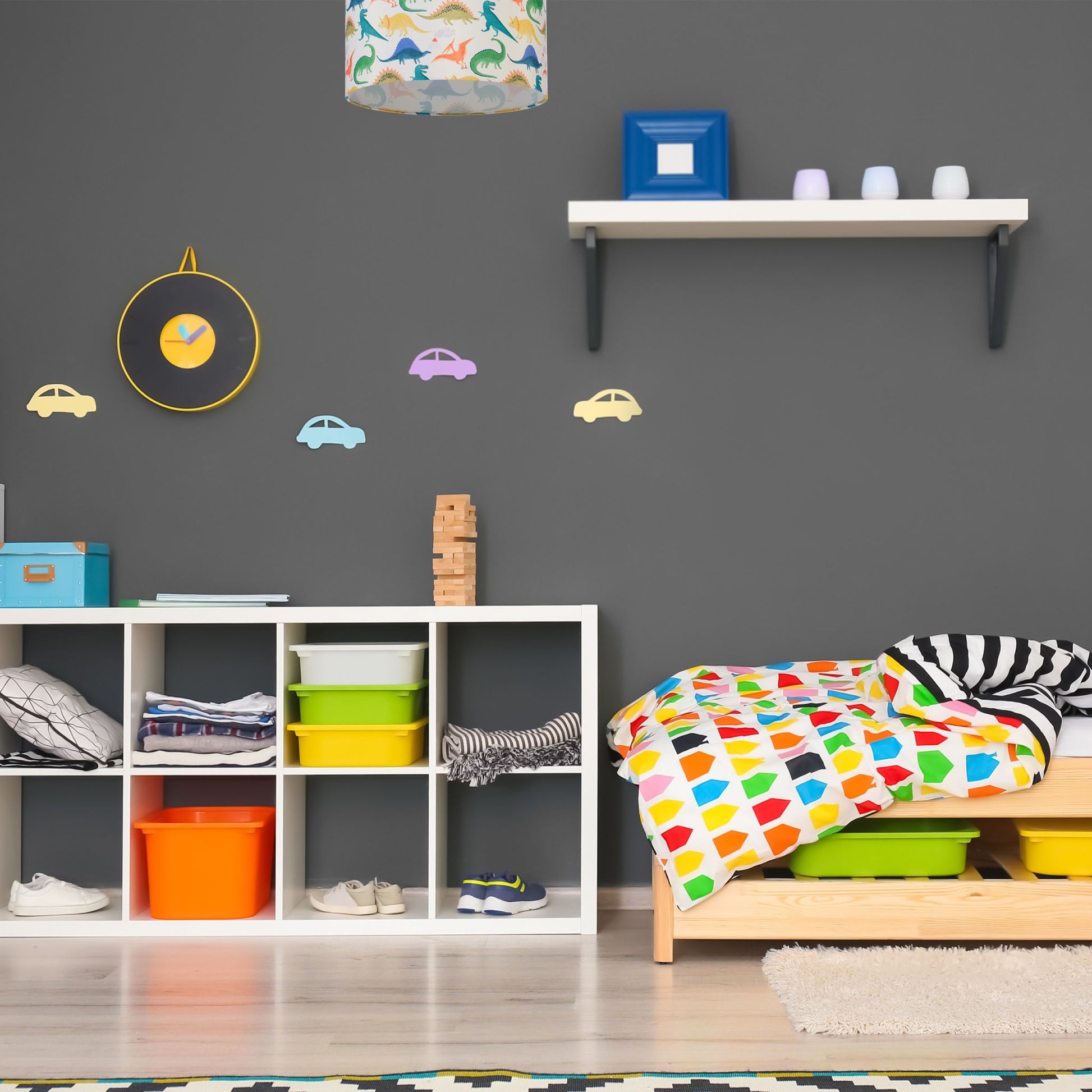 Dino Hängelampe Kinderzimmer Creme-Gelb-Grün von Relaxdays