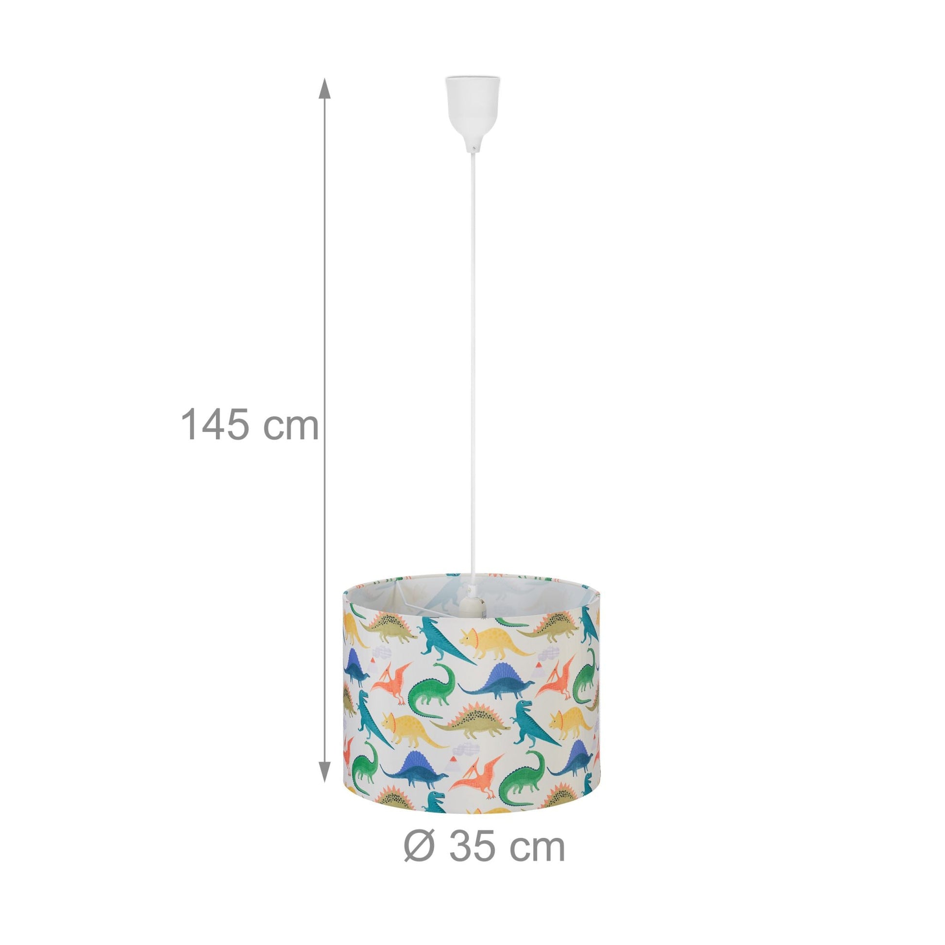 Dino Hängelampe Kinderzimmer Creme-Gelb-Grün von Relaxdays