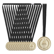 Goldmedaillen für Kinder 12er-Set Gold-Schwarz von Relaxdays