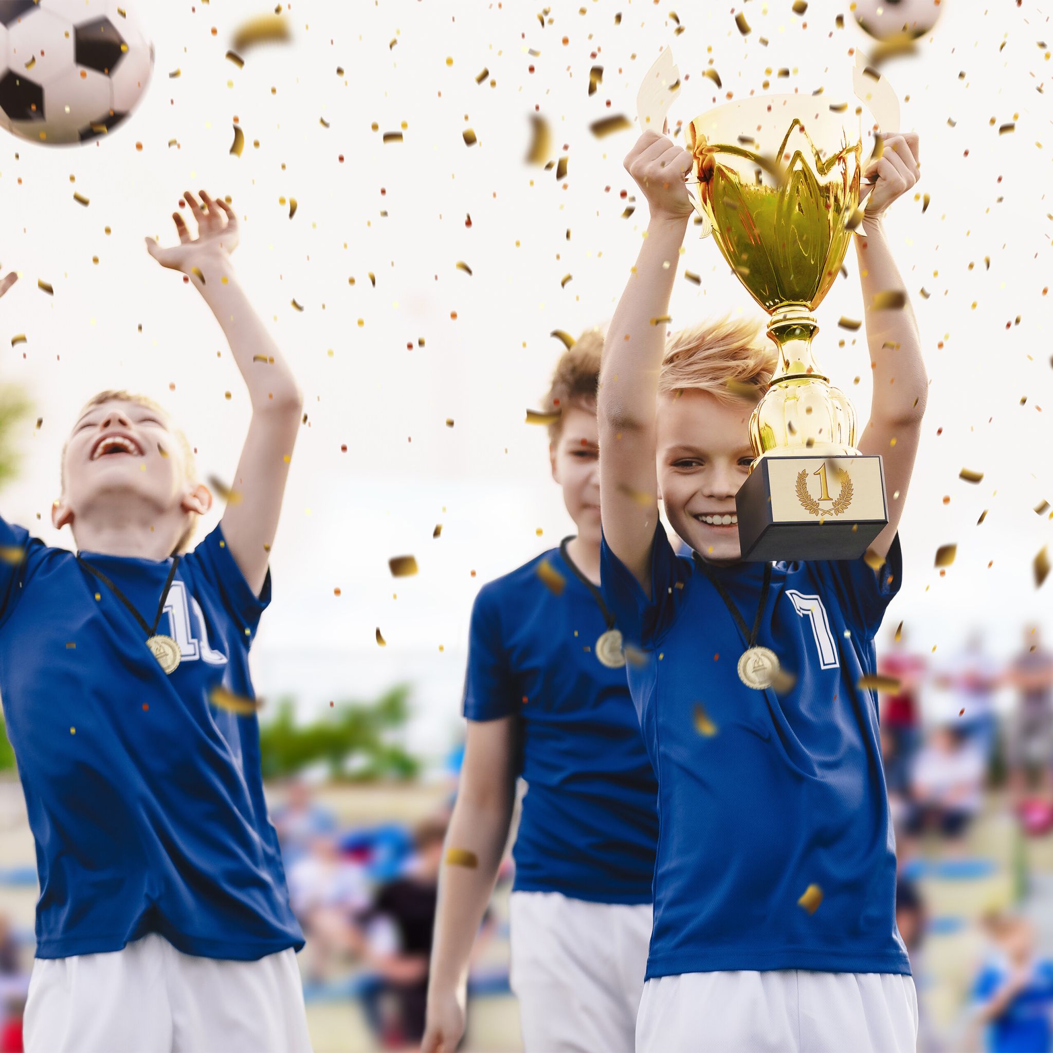 Goldmedaillen für Kinder 12er-Set Gold-Schwarz von Relaxdays