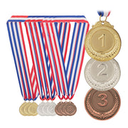 Medaillen für Kinder 12er-Set Gold-Kupfer-Silber von Relaxdays