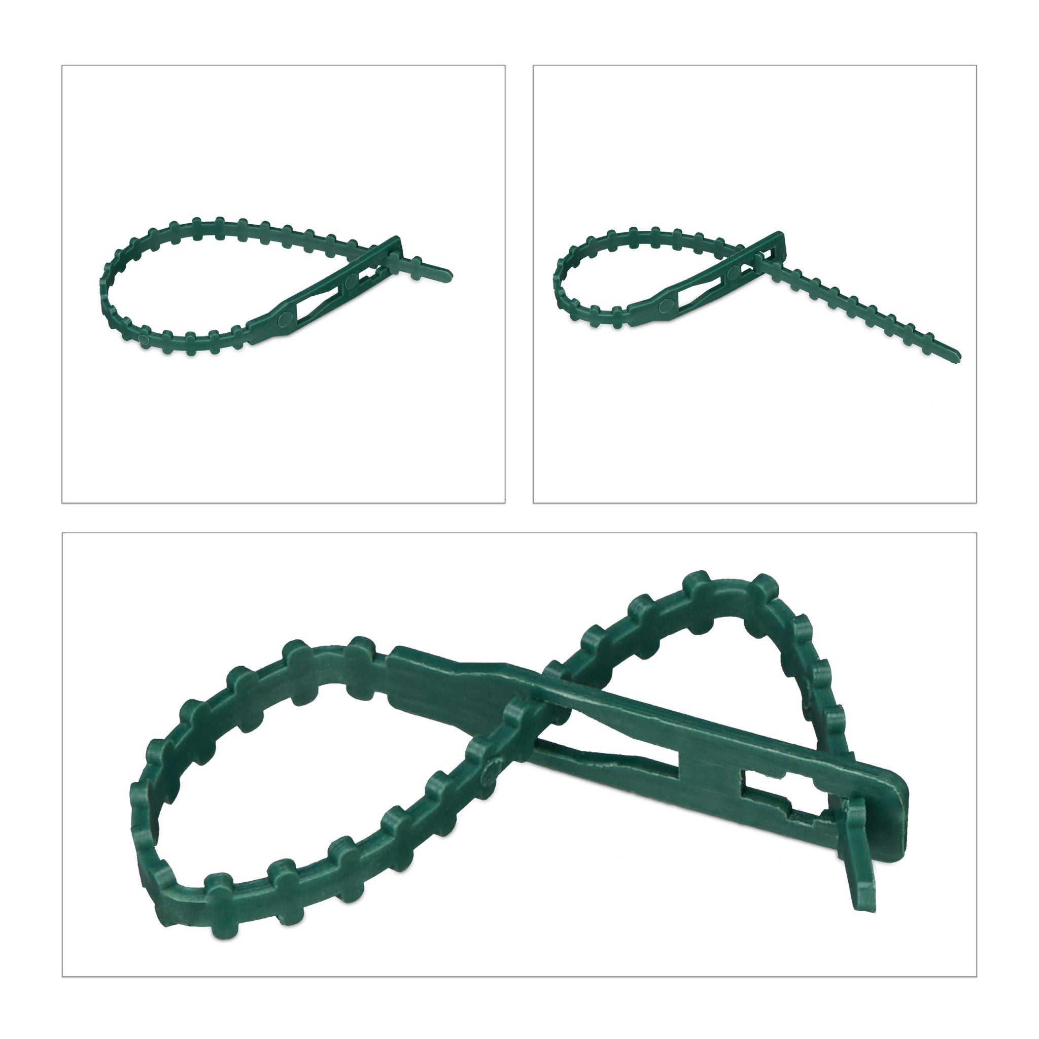 Pflanzenbinder 14cm 200er-Set Dunkelgrün von Relaxdays