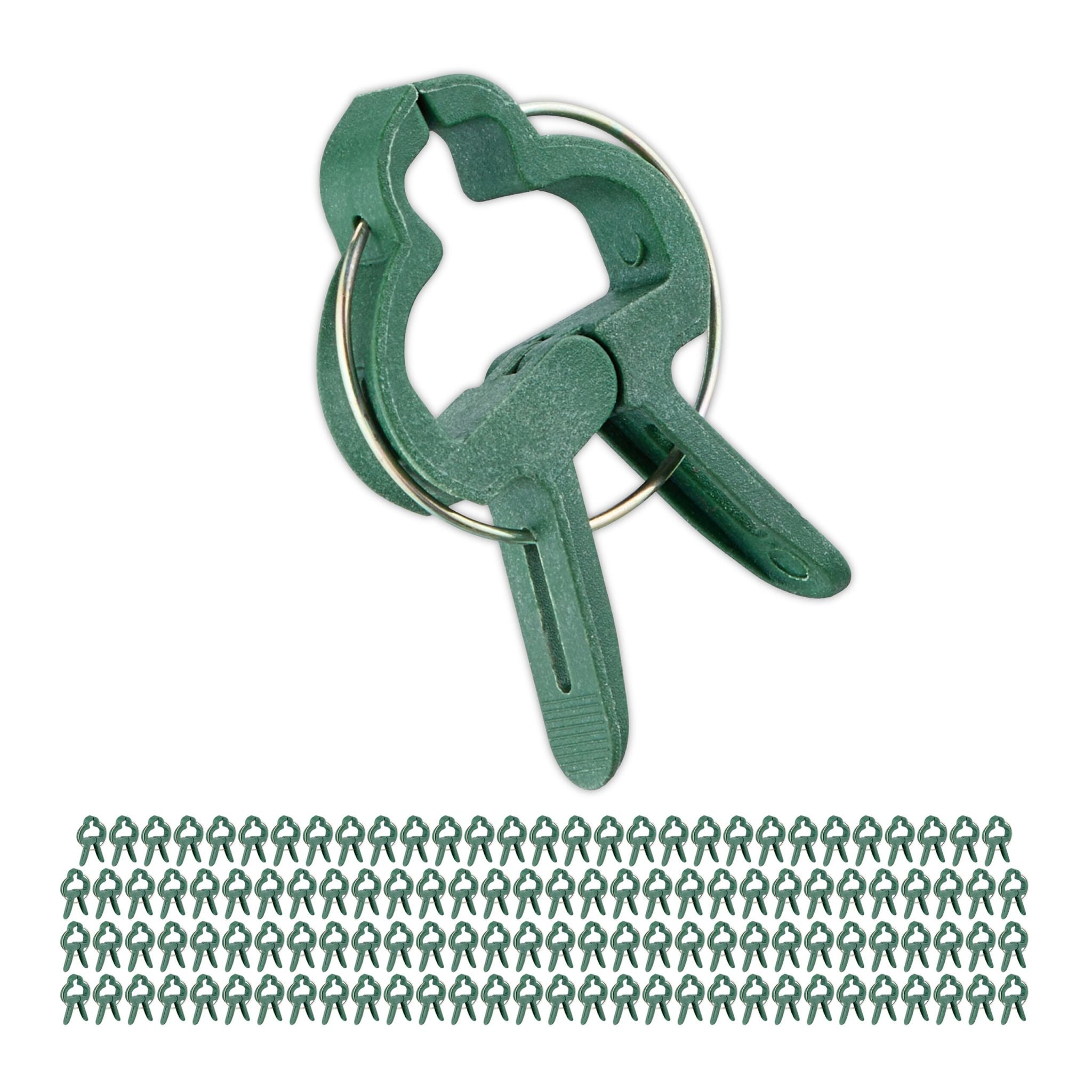 Kleine Pflanzenclips 120er-Set Dunkelgrün von Relaxdays