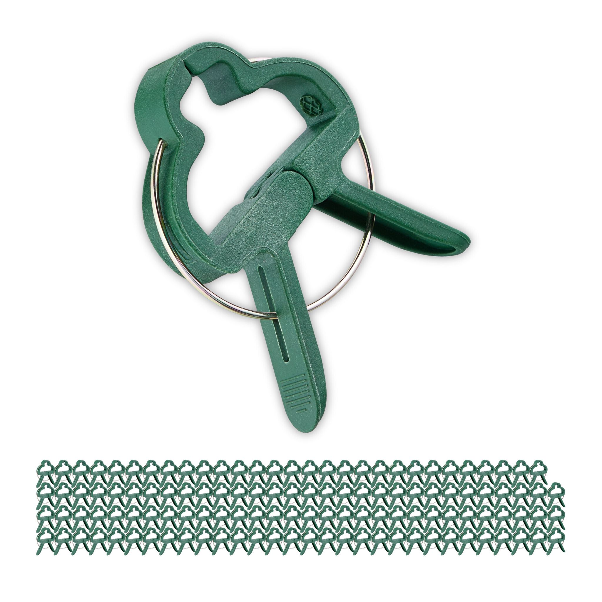 Grosse Pflanzenclips 120er-Set Dunkelgrün von Relaxdays