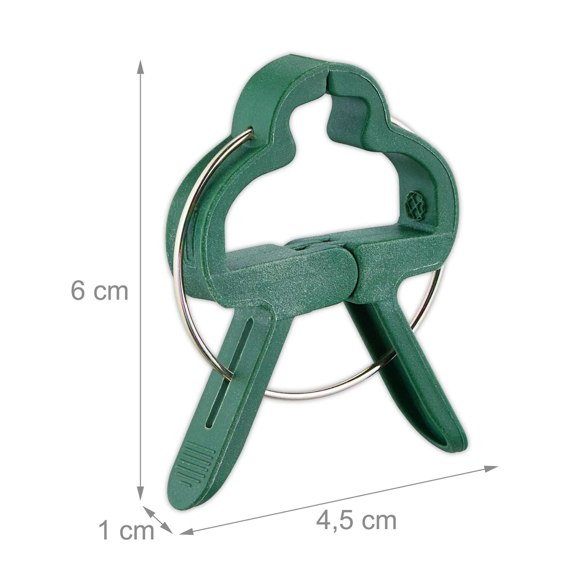 Grosse Pflanzenclips 120er-Set Dunkelgrün von Relaxdays
