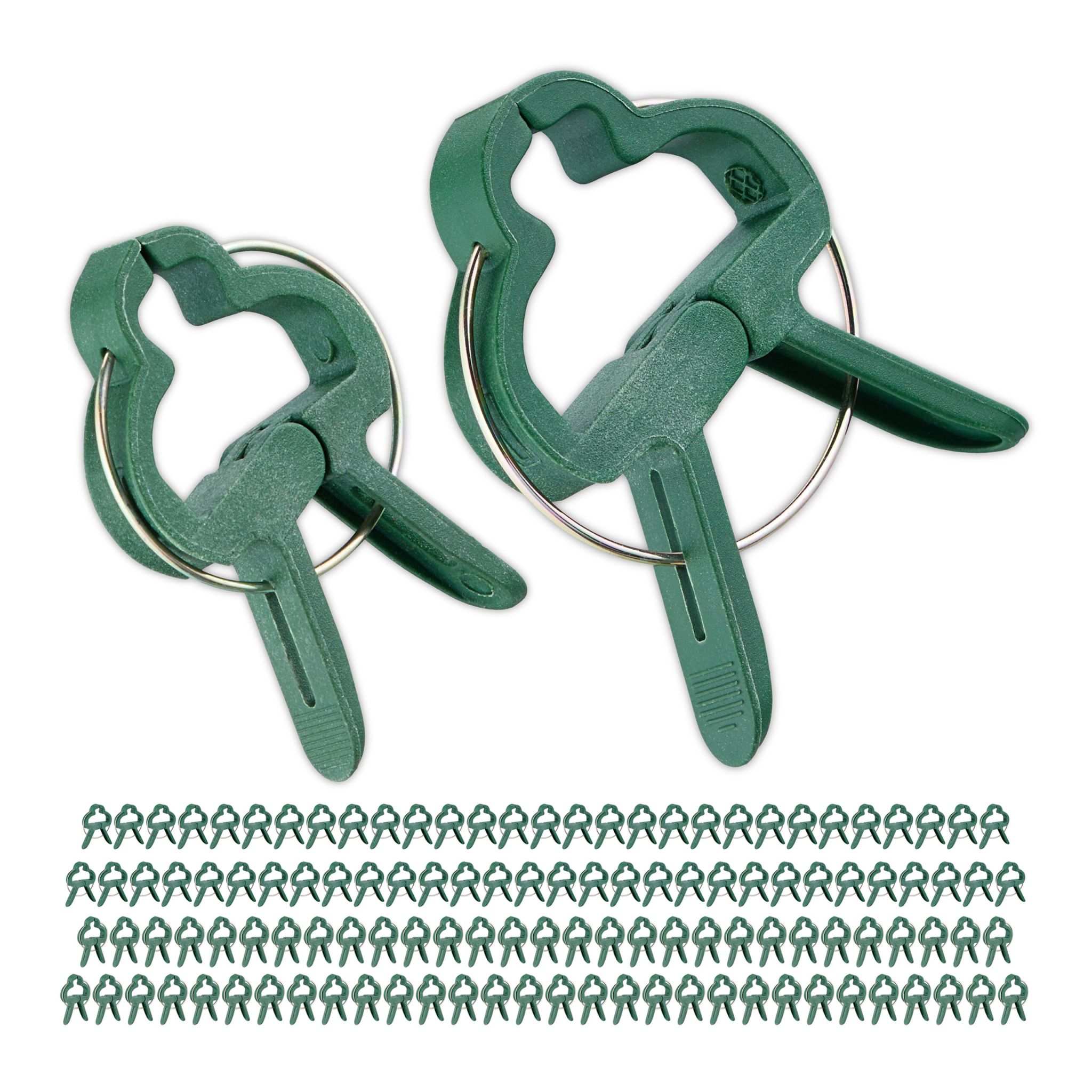 Pflanzenclips 120er-Set Dunkelgrün von Relaxdays