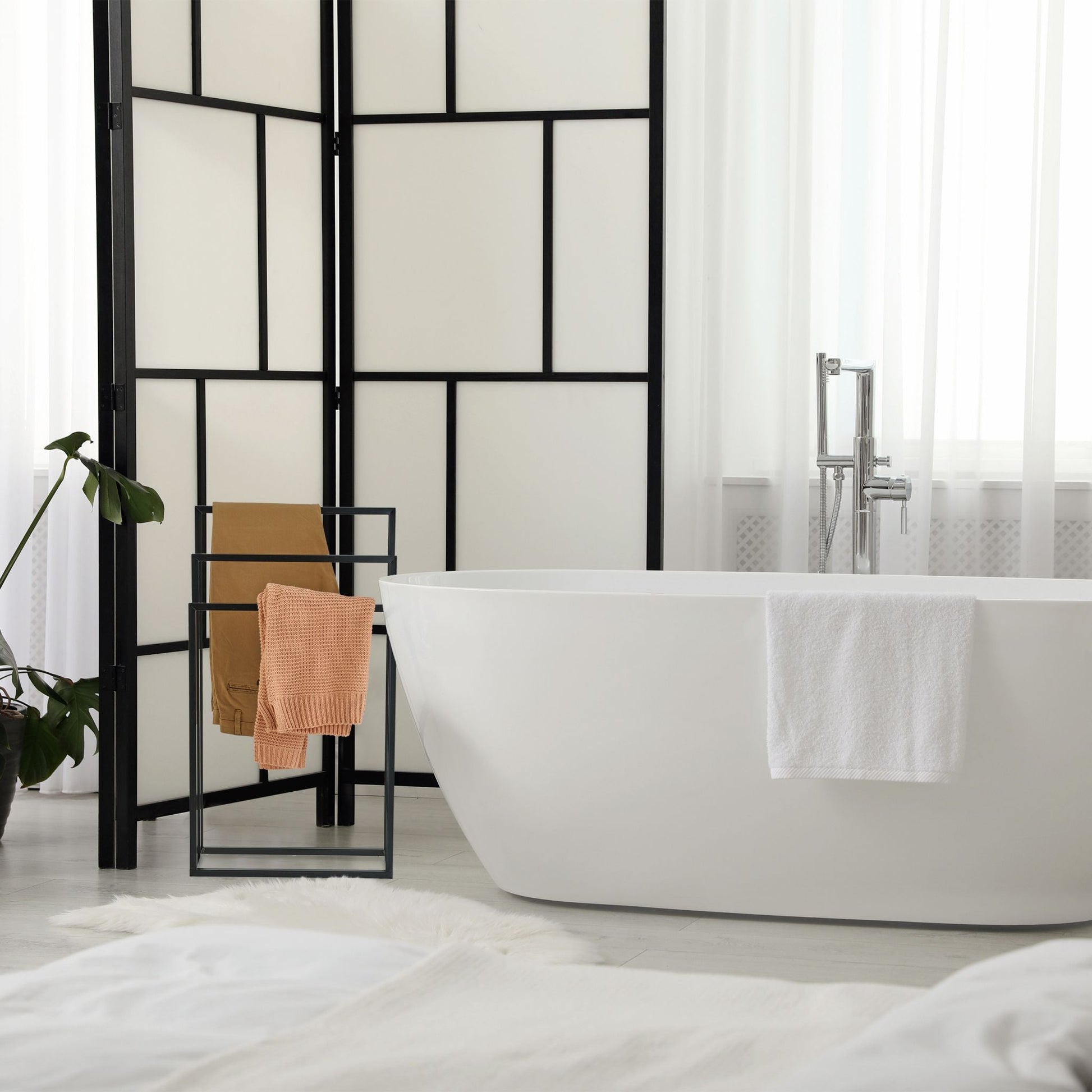 Handtuchständer 3 Stangen Schwarz von Relaxdays