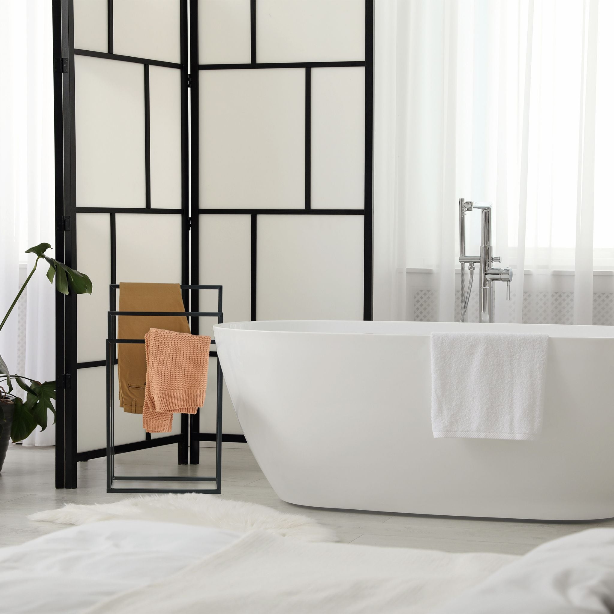 Handtuchständer 3 Stangen Schwarz von Relaxdays