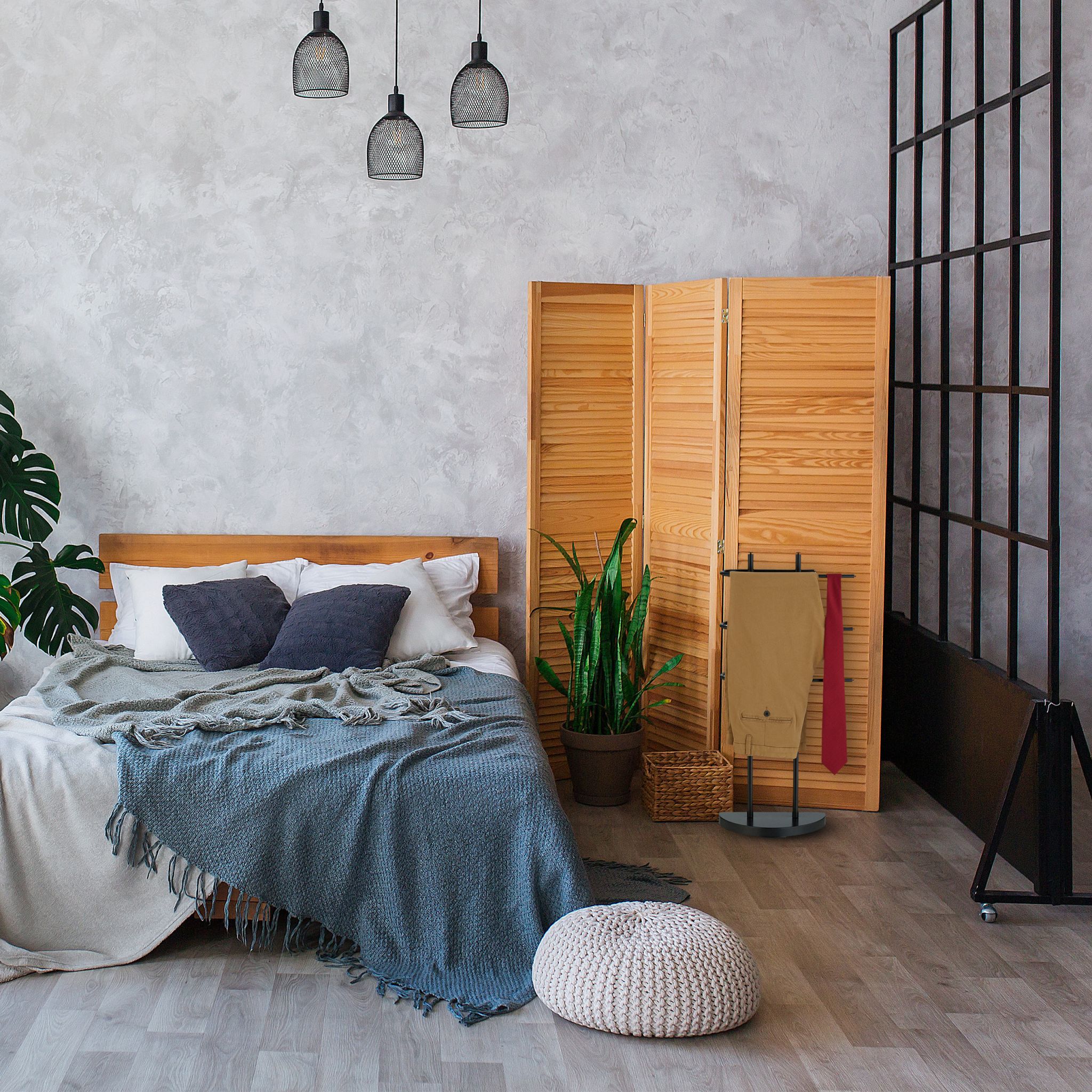 Handtuchständer mit 3 Stangen Schwarz von Relaxdays