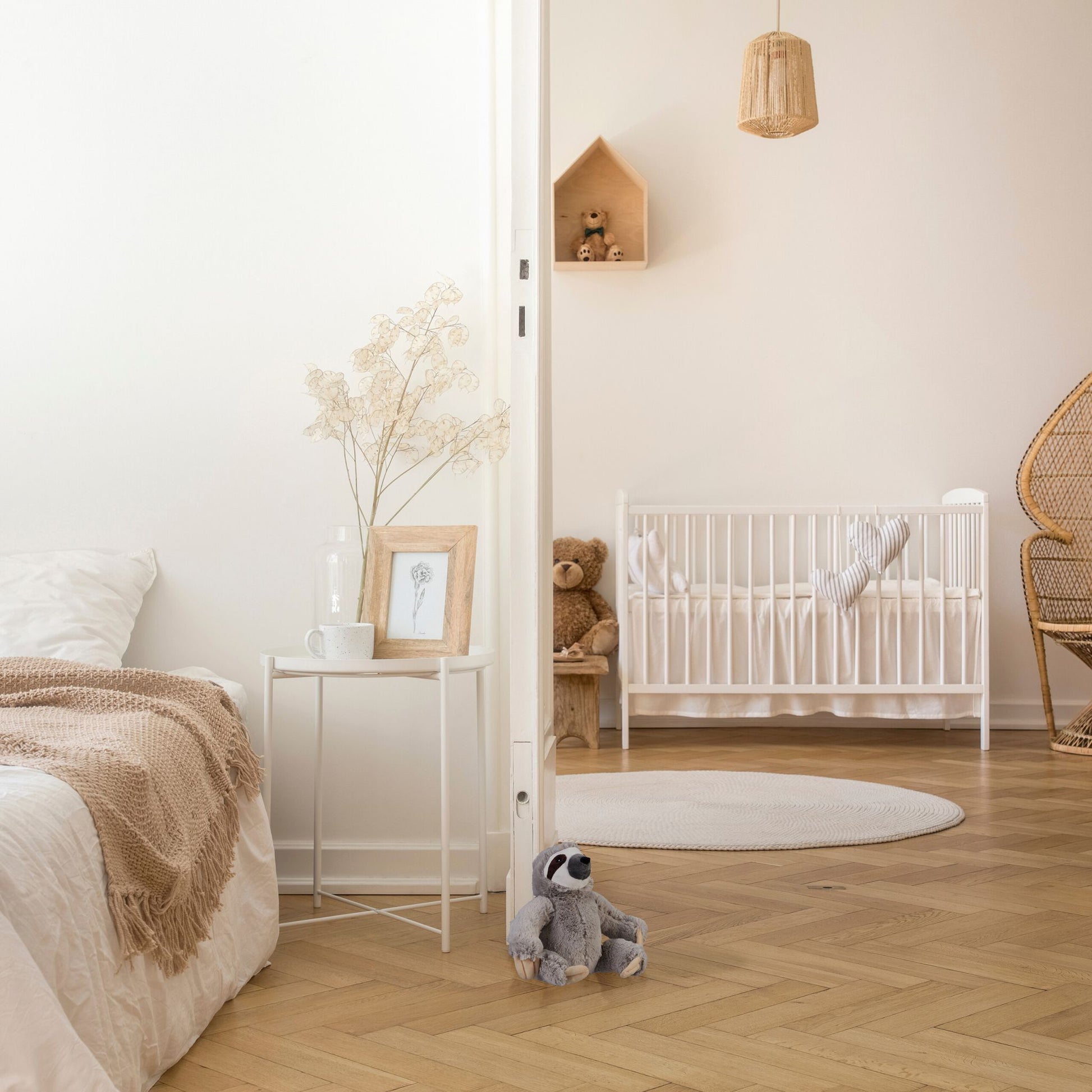 Türstopper Faultier Weiss-Braun-Grau von Relaxdays