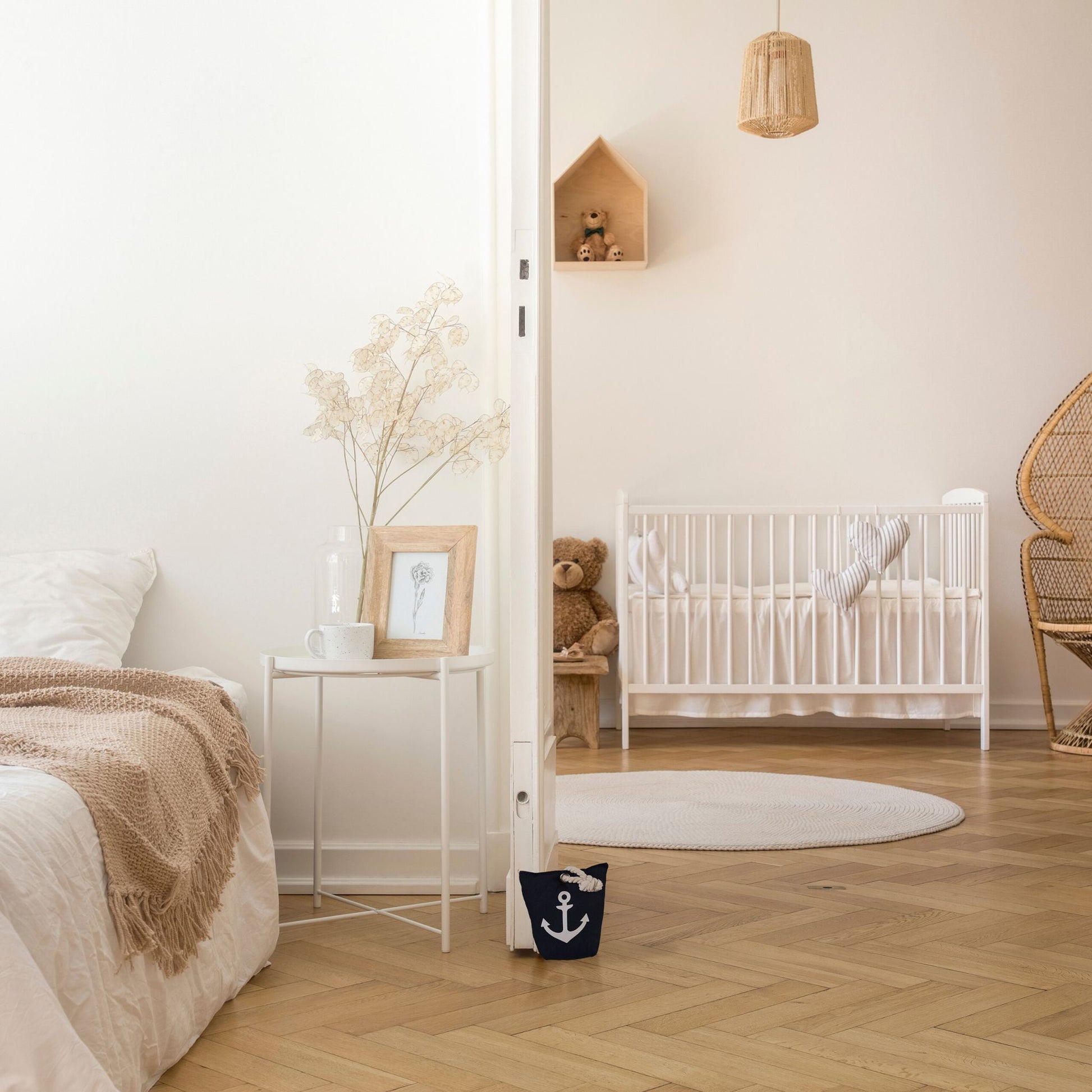 Türstopper Anker Weiss-Dunkelblau von Relaxdays