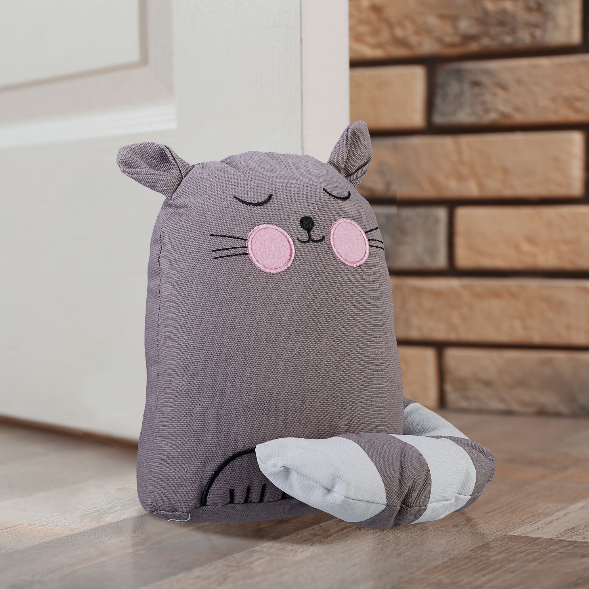 Türstopper Katze Weiss-Rosa-Grau von Relaxdays