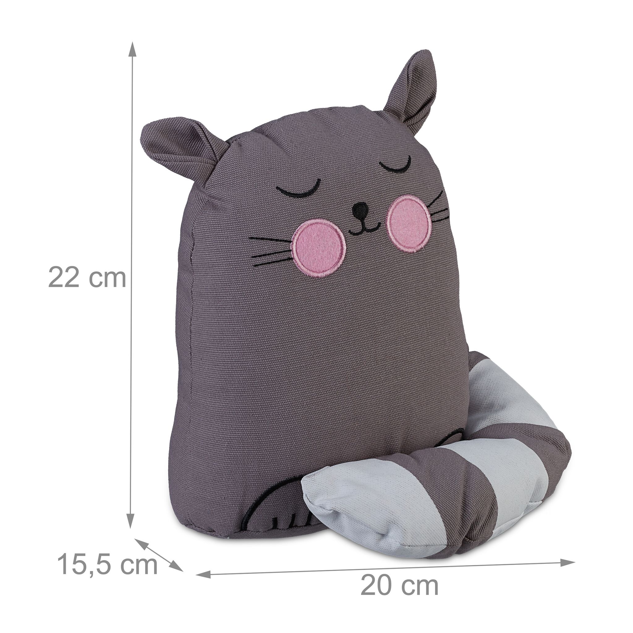 Türstopper Katze Weiss-Rosa-Grau von Relaxdays