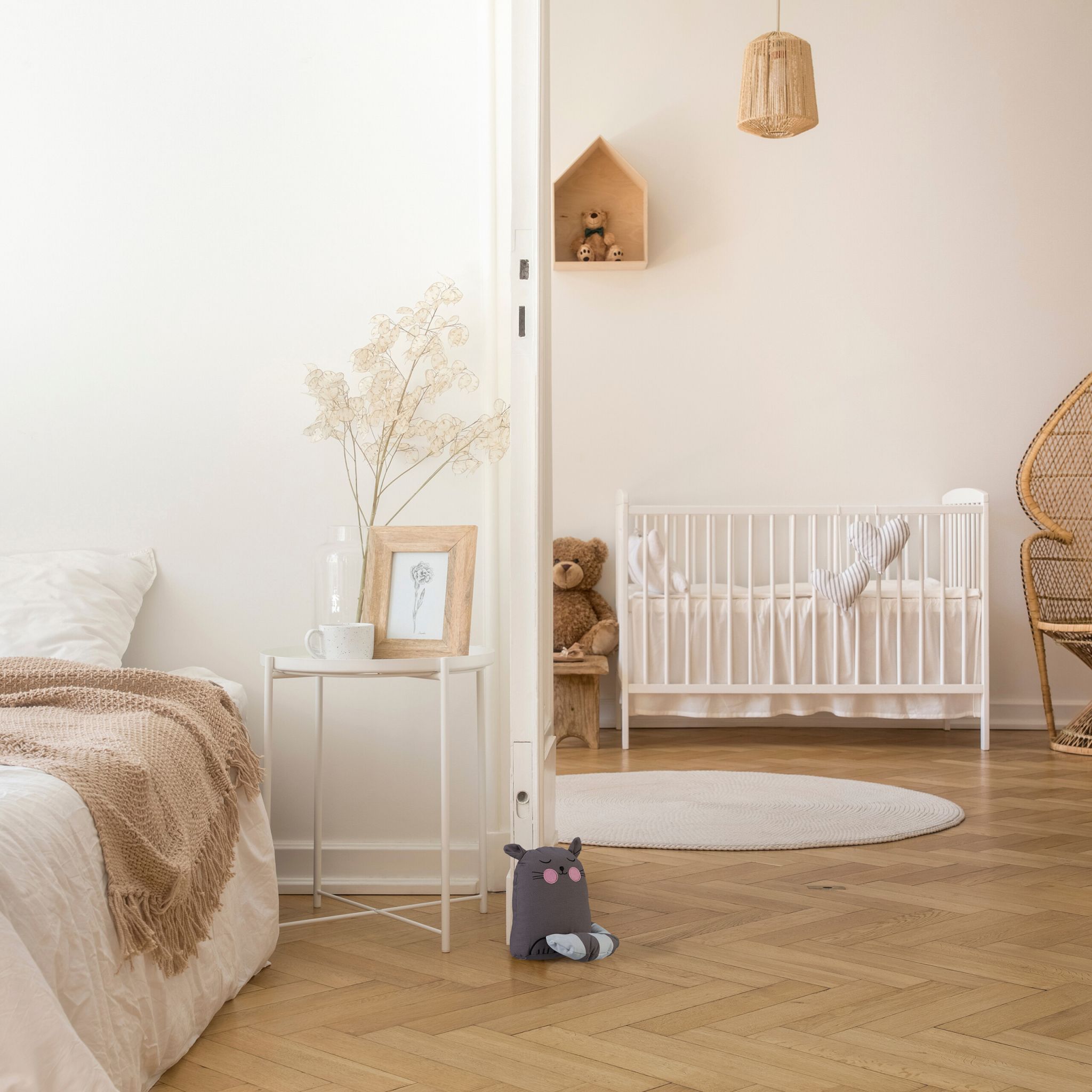 Türstopper Katze Weiss-Rosa-Grau von Relaxdays