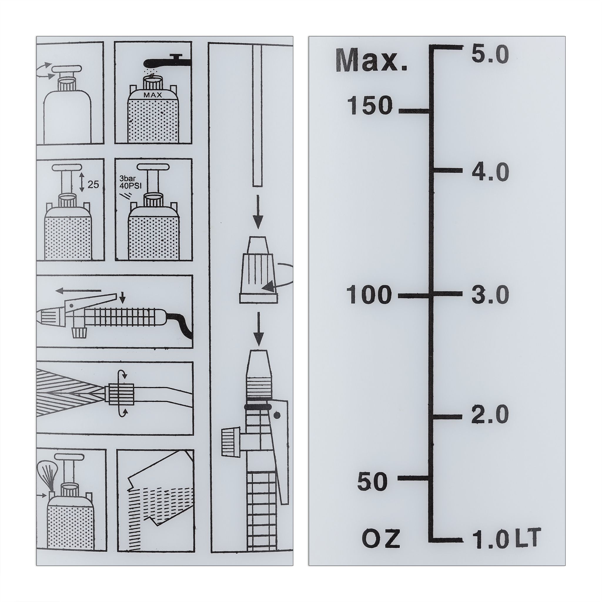 Drucksprüher 5 l Weiss-Schwarz-Grau von Relaxdays
