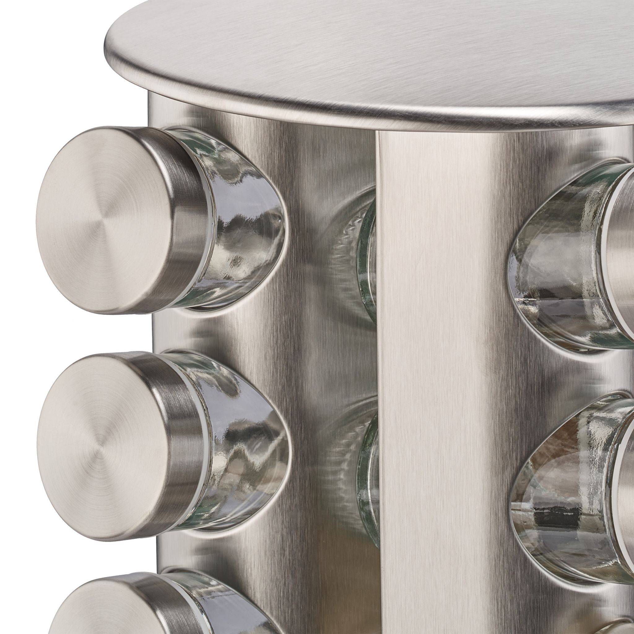 Drehbares Gewürzkarussell mit 20 Gläsern Silber-Transparent von Relaxdays