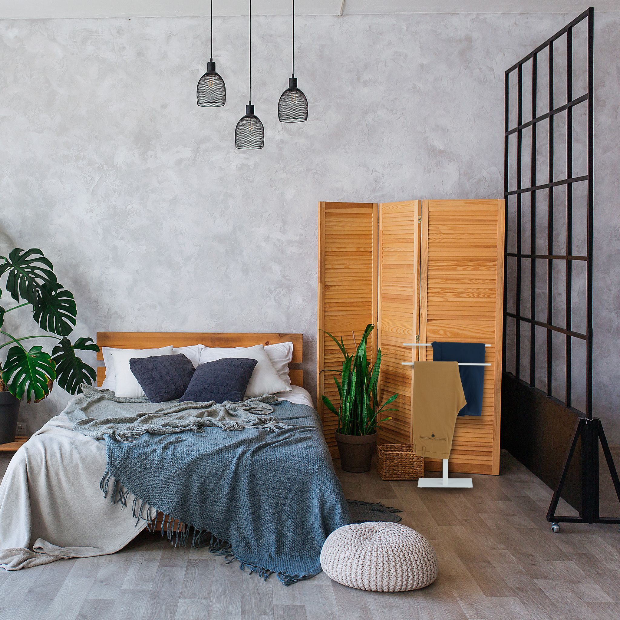 Handtuchständer T-Design Weiss von Relaxdays