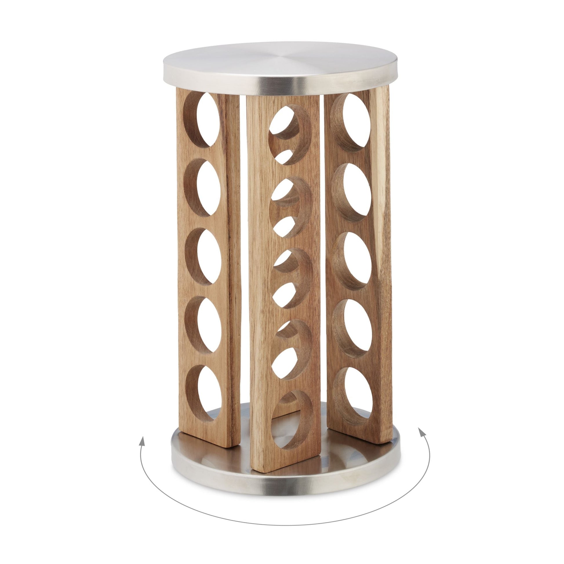 Gewürzkarussell mit 20 Gläsern Hellbraun-Silber-Transparent von Relaxdays
