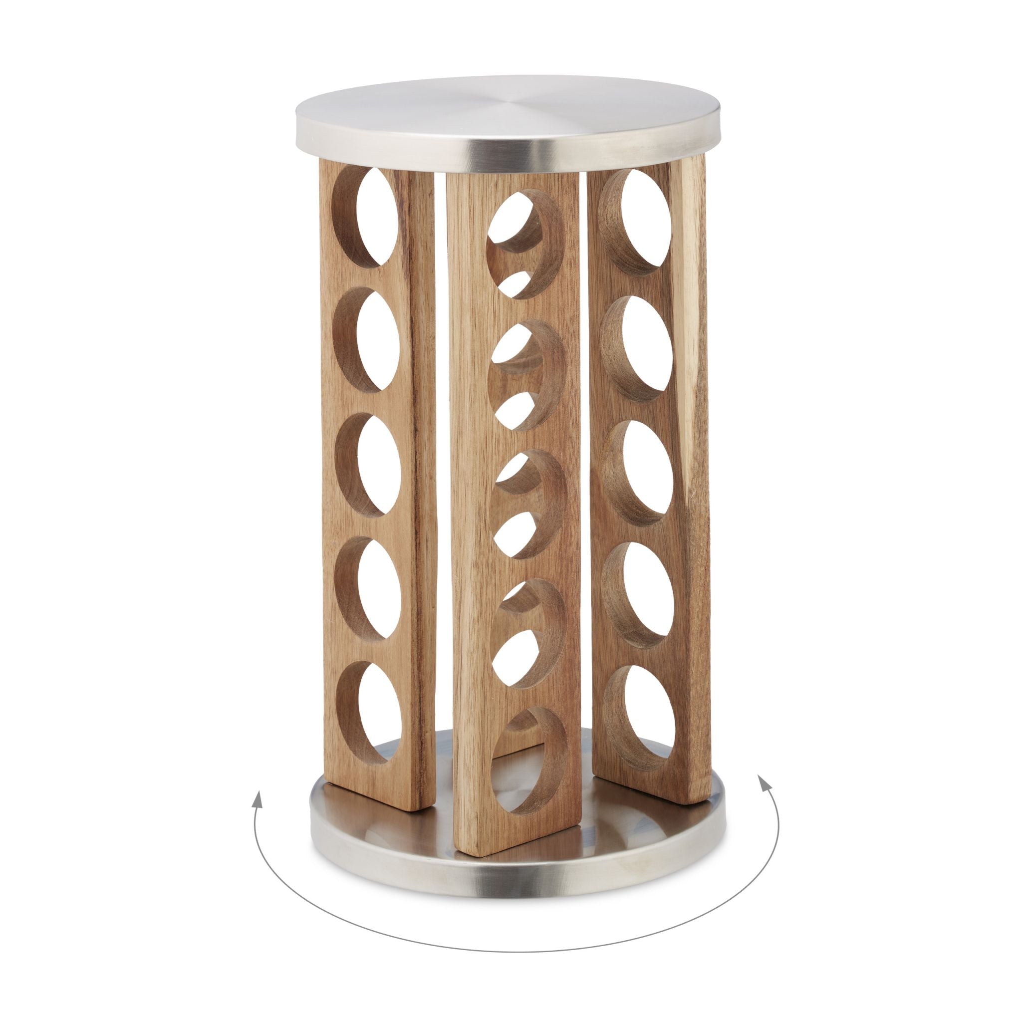 Gewürzkarussell mit 20 Gläsern Hellbraun-Silber-Transparent von Relaxdays