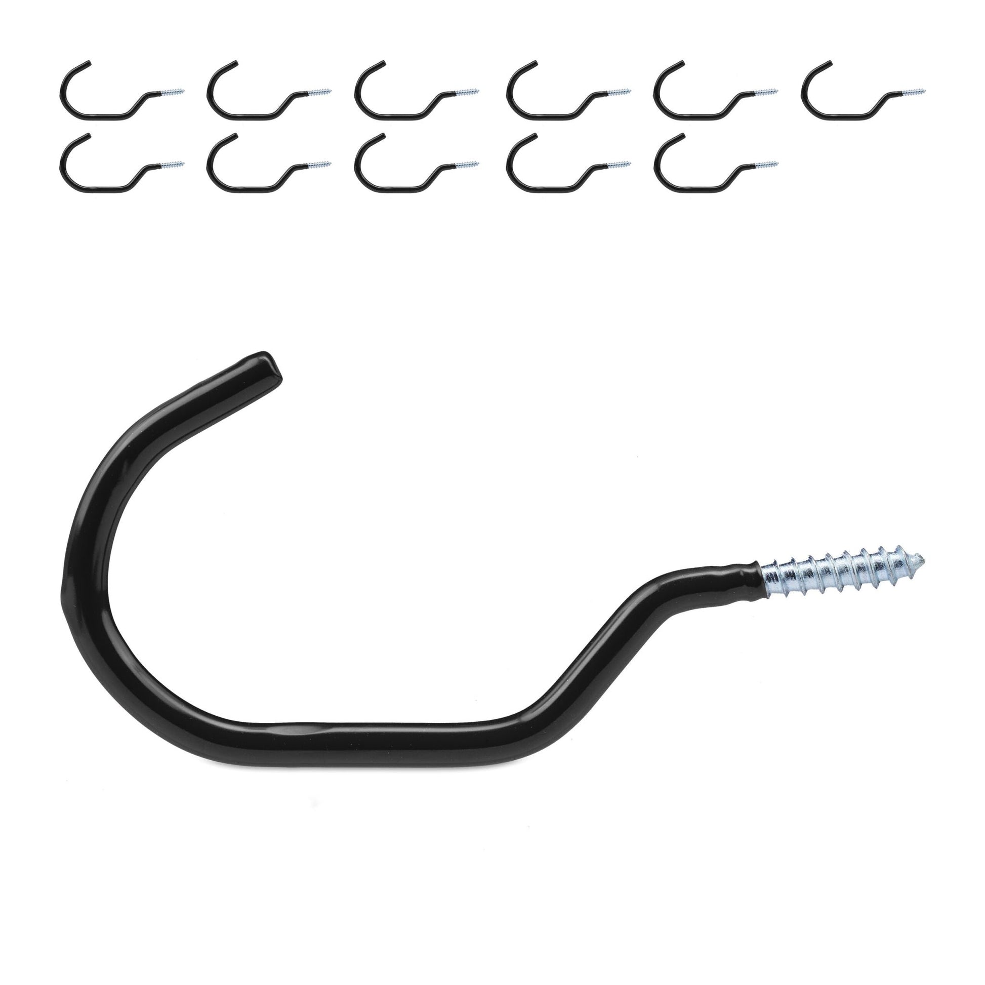 Fahrradhaken 12er-Set Schwarz-Silber von Relaxdays